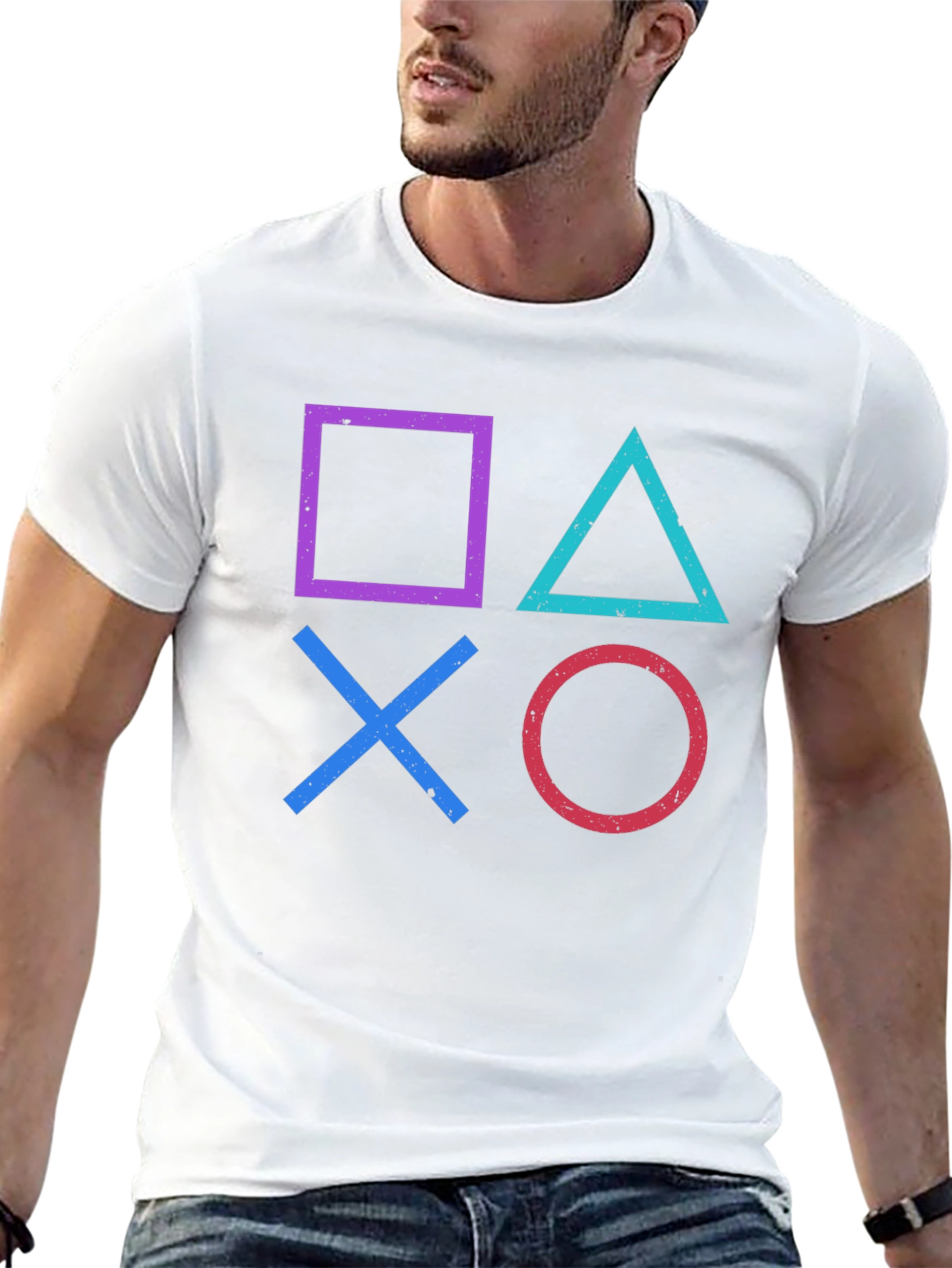 Retro Gamer T-Shirt - PlayStation Symbols