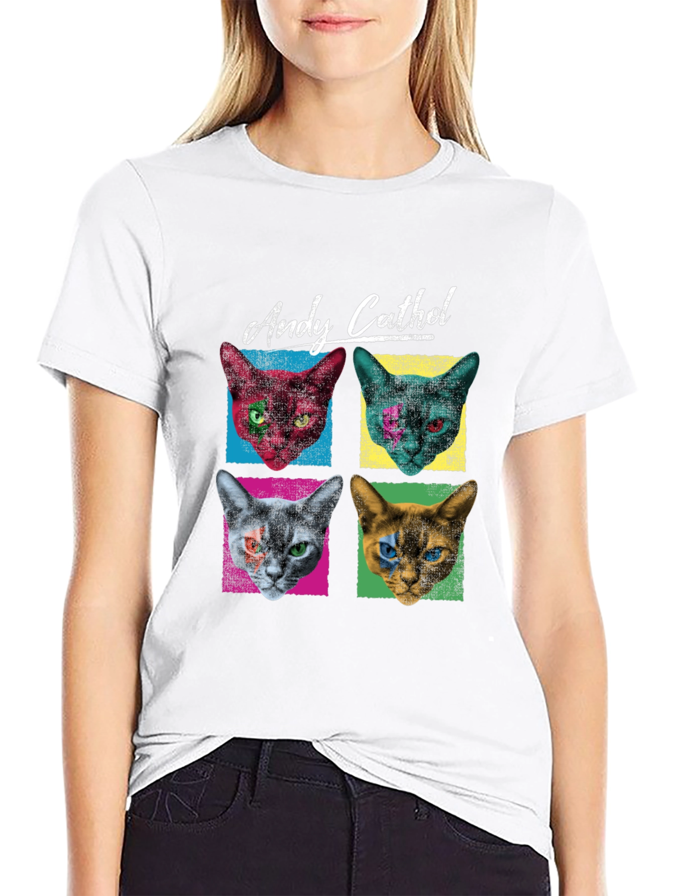 Andy Cathol T-Shirt - Pop Art Cat Design