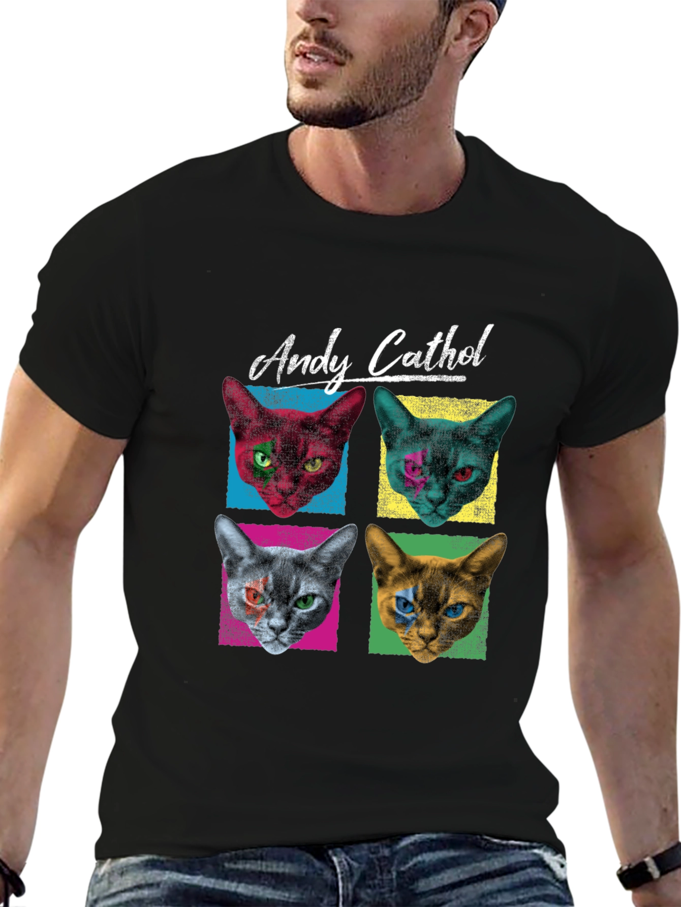 Andy Cathol T-Shirt - Pop Art Cat Design