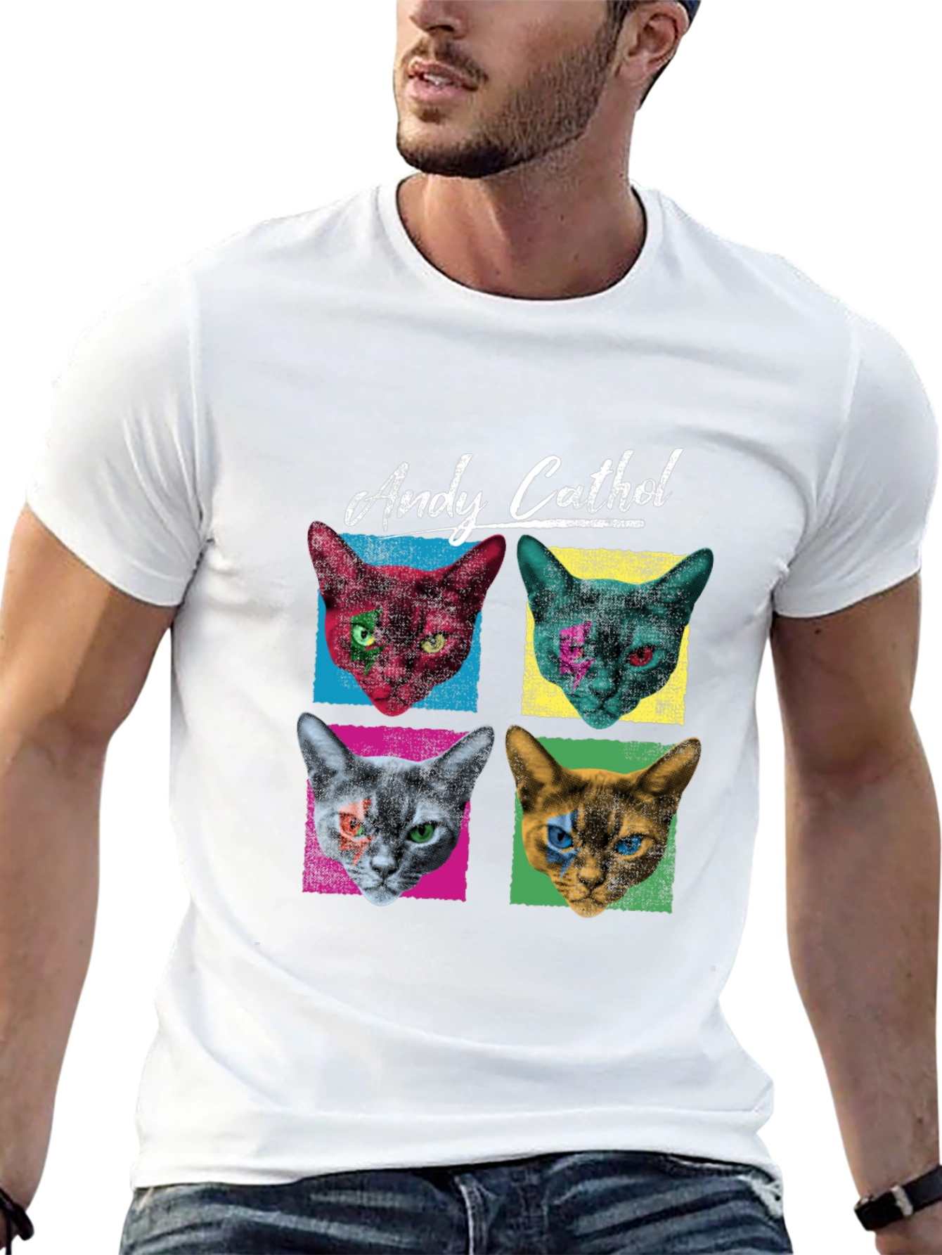 Andy Cathol T-Shirt - Pop Art Cat Design