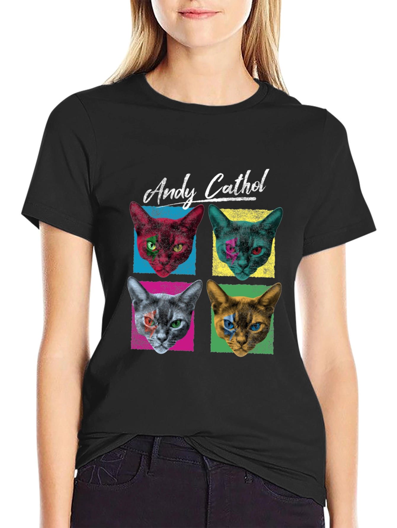 Andy Cathol T-Shirt - Pop Art Cat Design