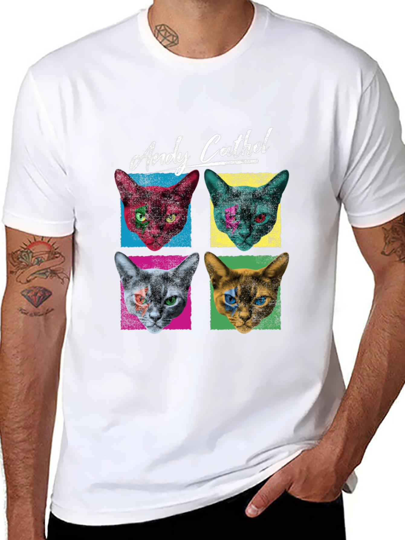 Andy Cathol T-Shirt - Pop Art Cat Design