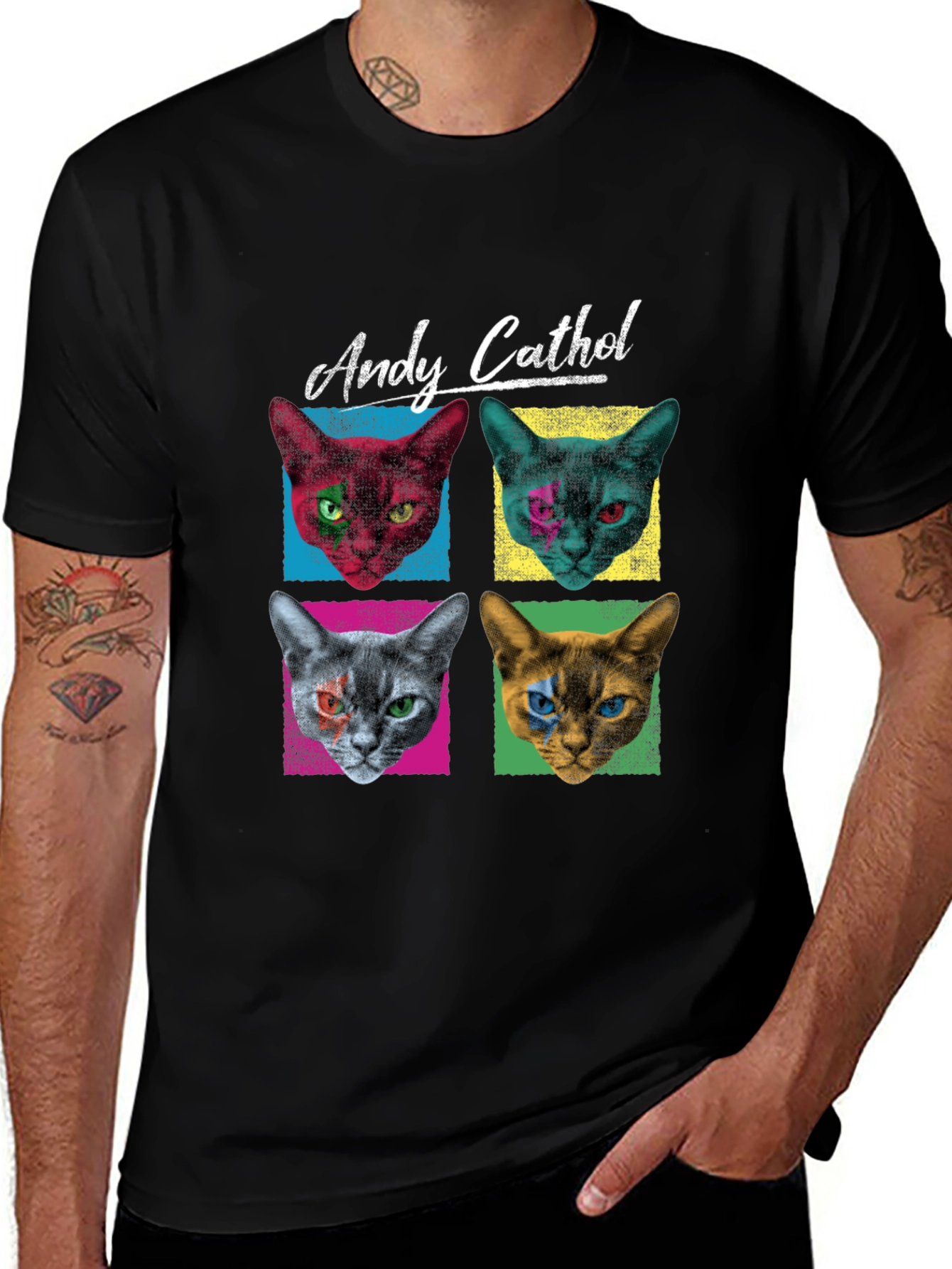 Andy Cathol T-Shirt - Pop Art Cat Design