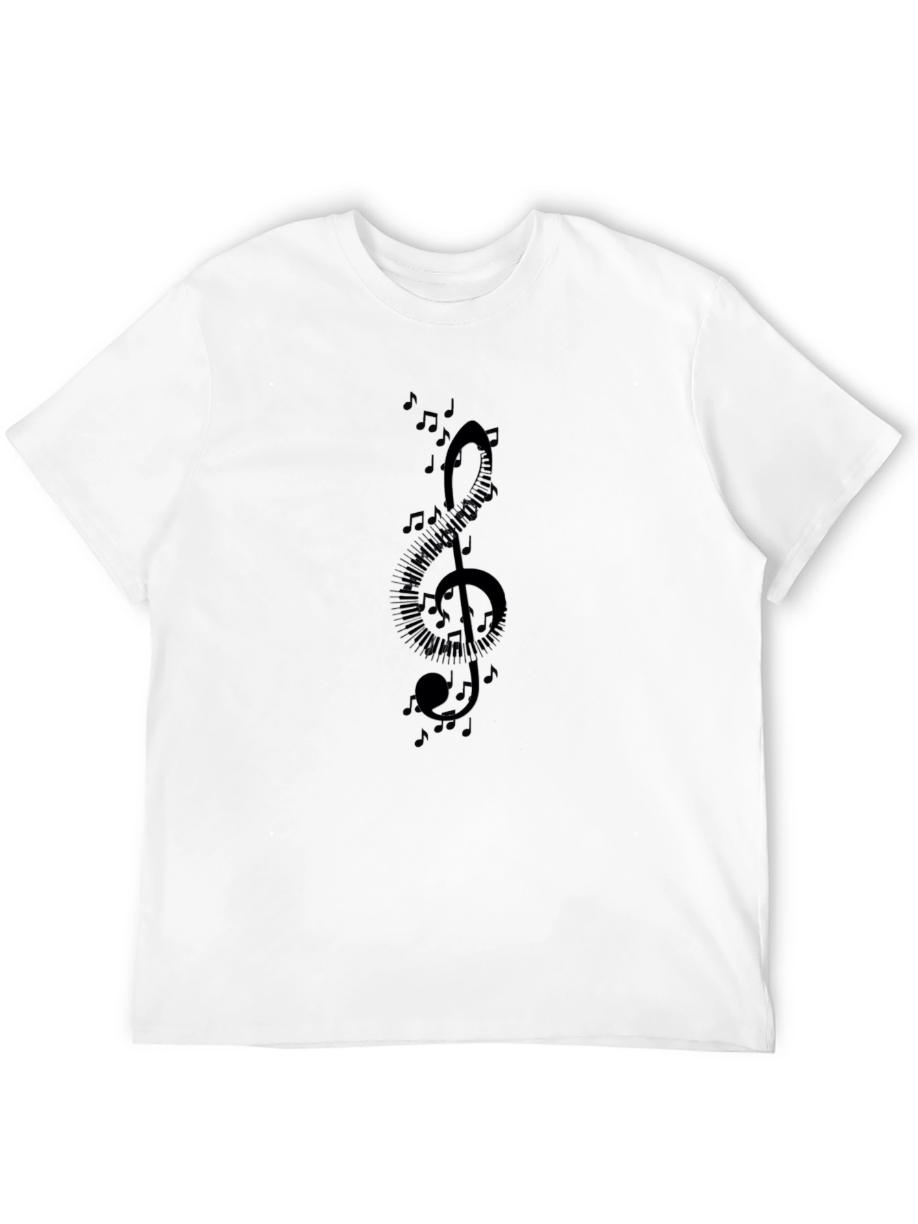 Music Note Treble Clef Graphic Tee - Black