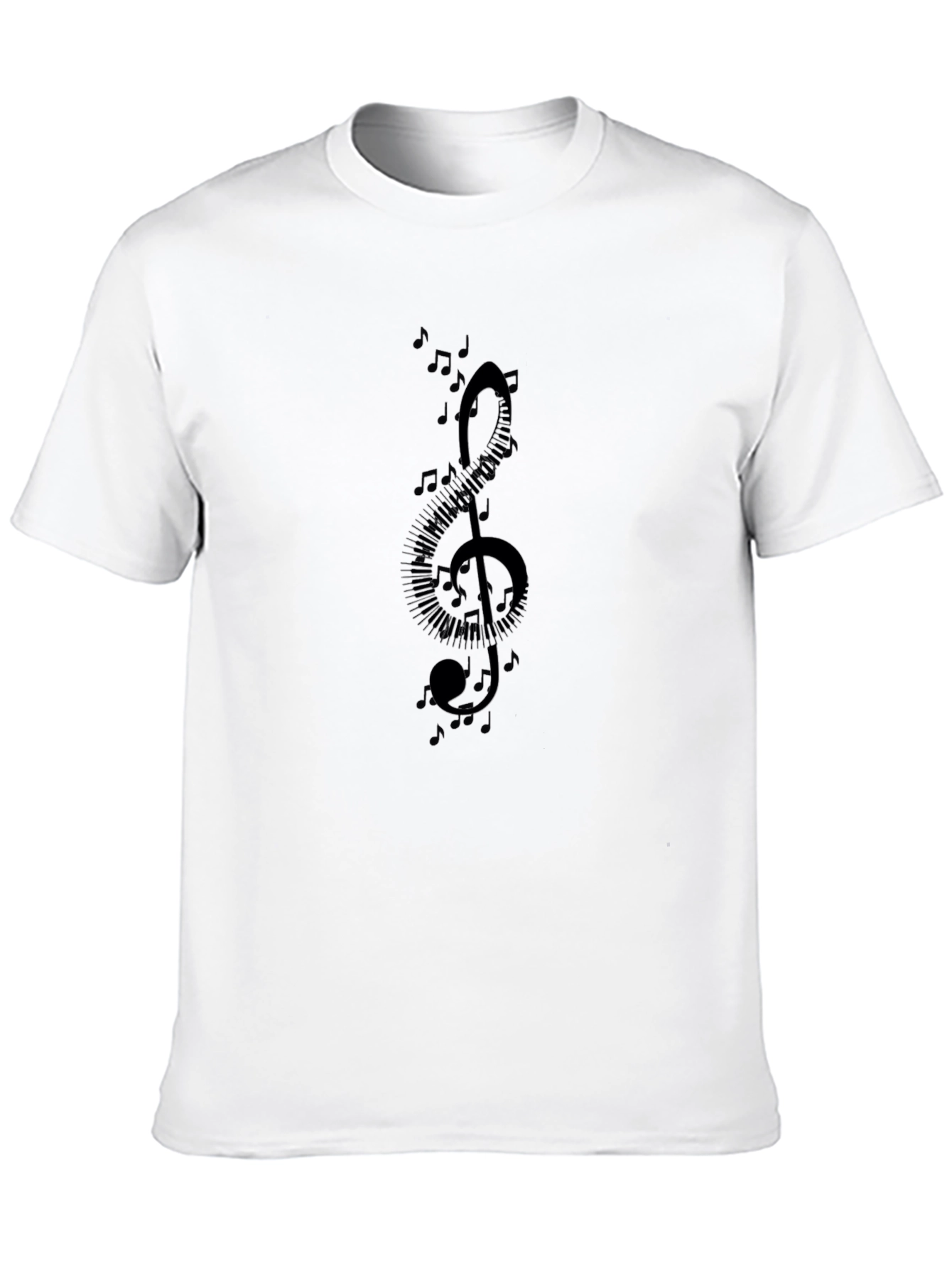 Music Note Treble Clef Graphic Tee - Black