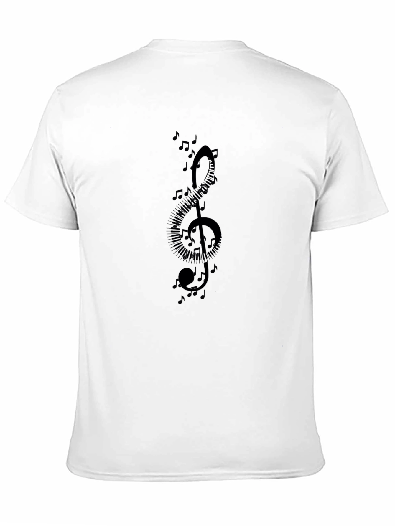 Music Note Treble Clef Graphic Tee - Black