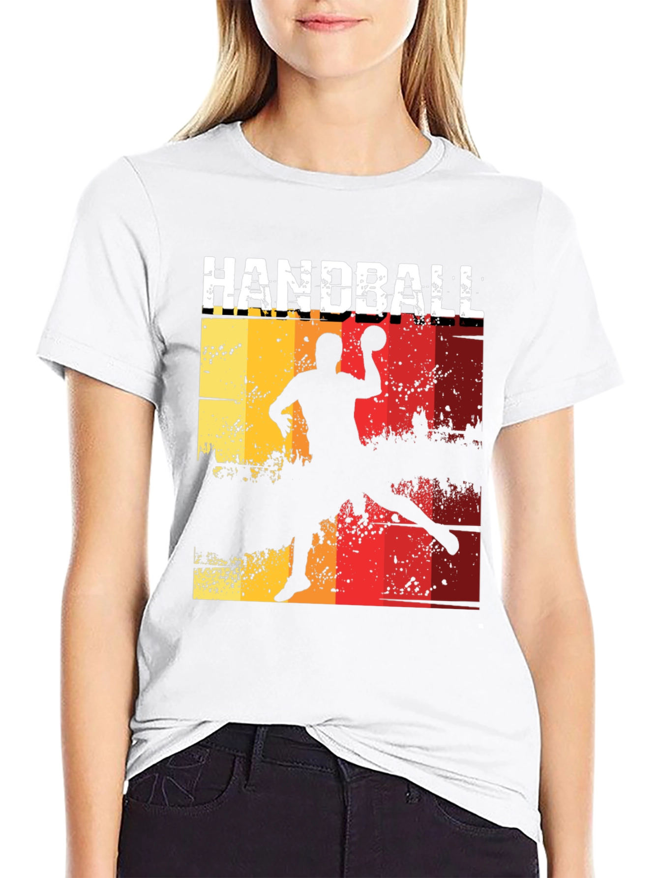 Handball Player Graphic Tee - Retro Style T-Shirt