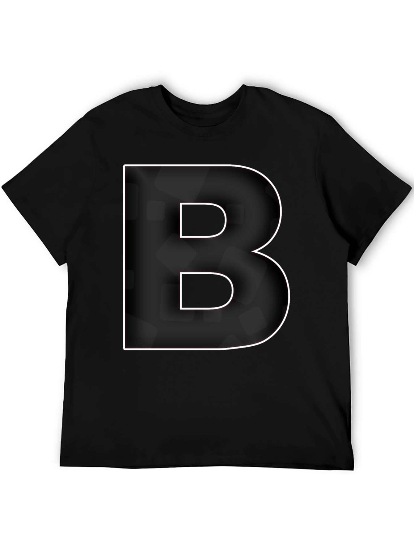 Bold Letter B Graphic Tee - Modern Black T-Shirt