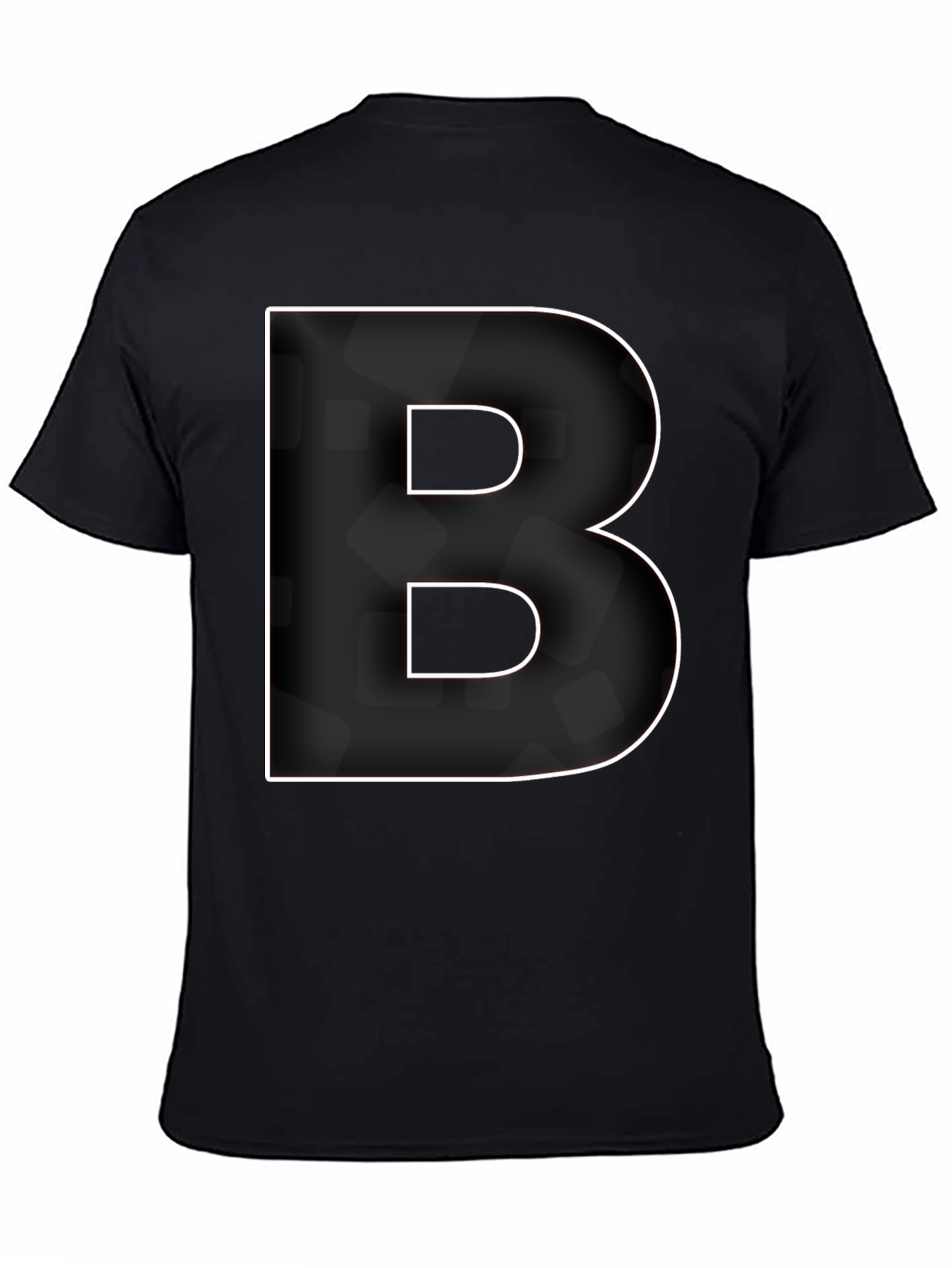 Bold Letter B Graphic Tee - Modern Black T-Shirt