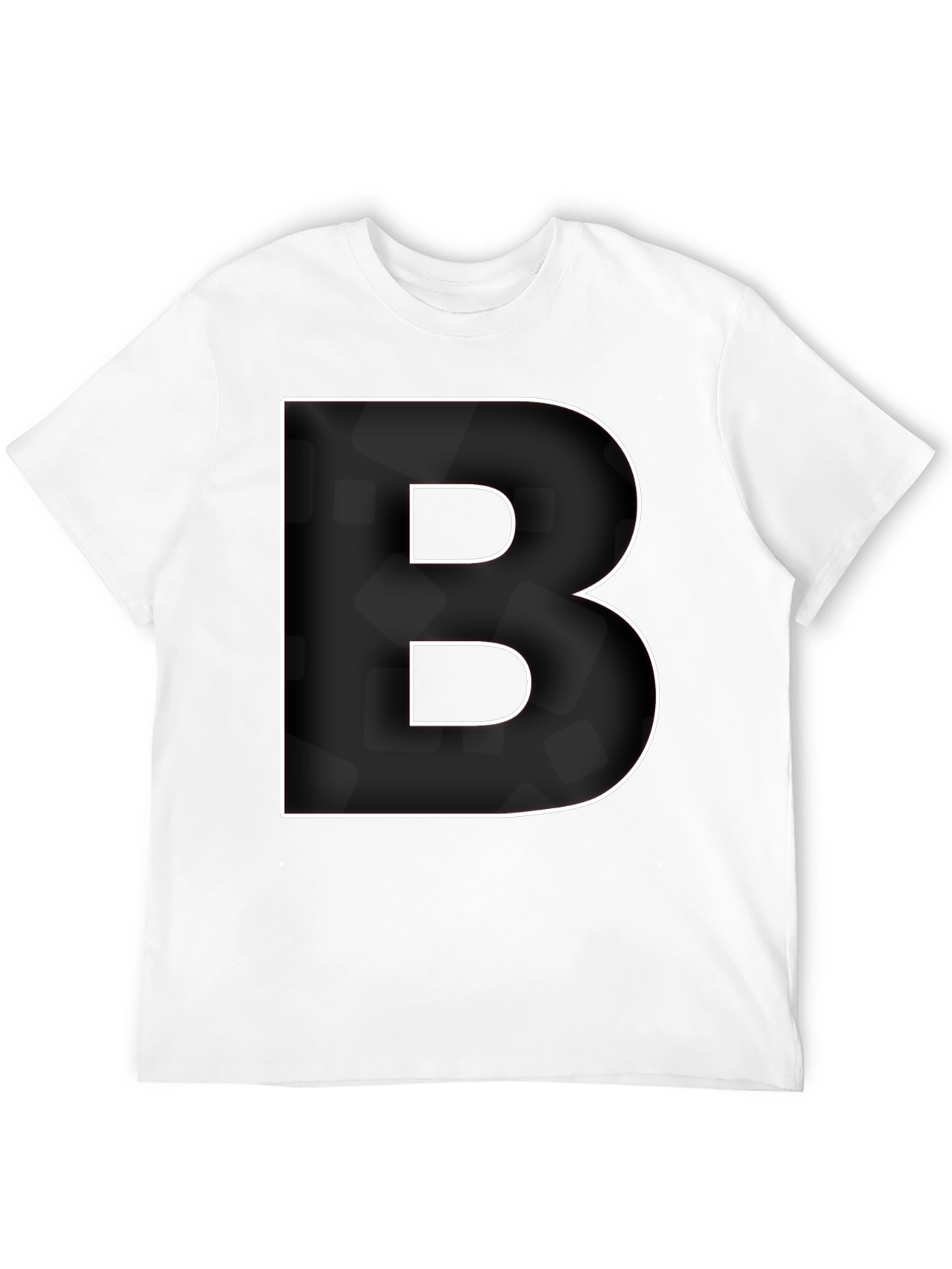 Bold Letter B Graphic Tee - Modern Black T-Shirt