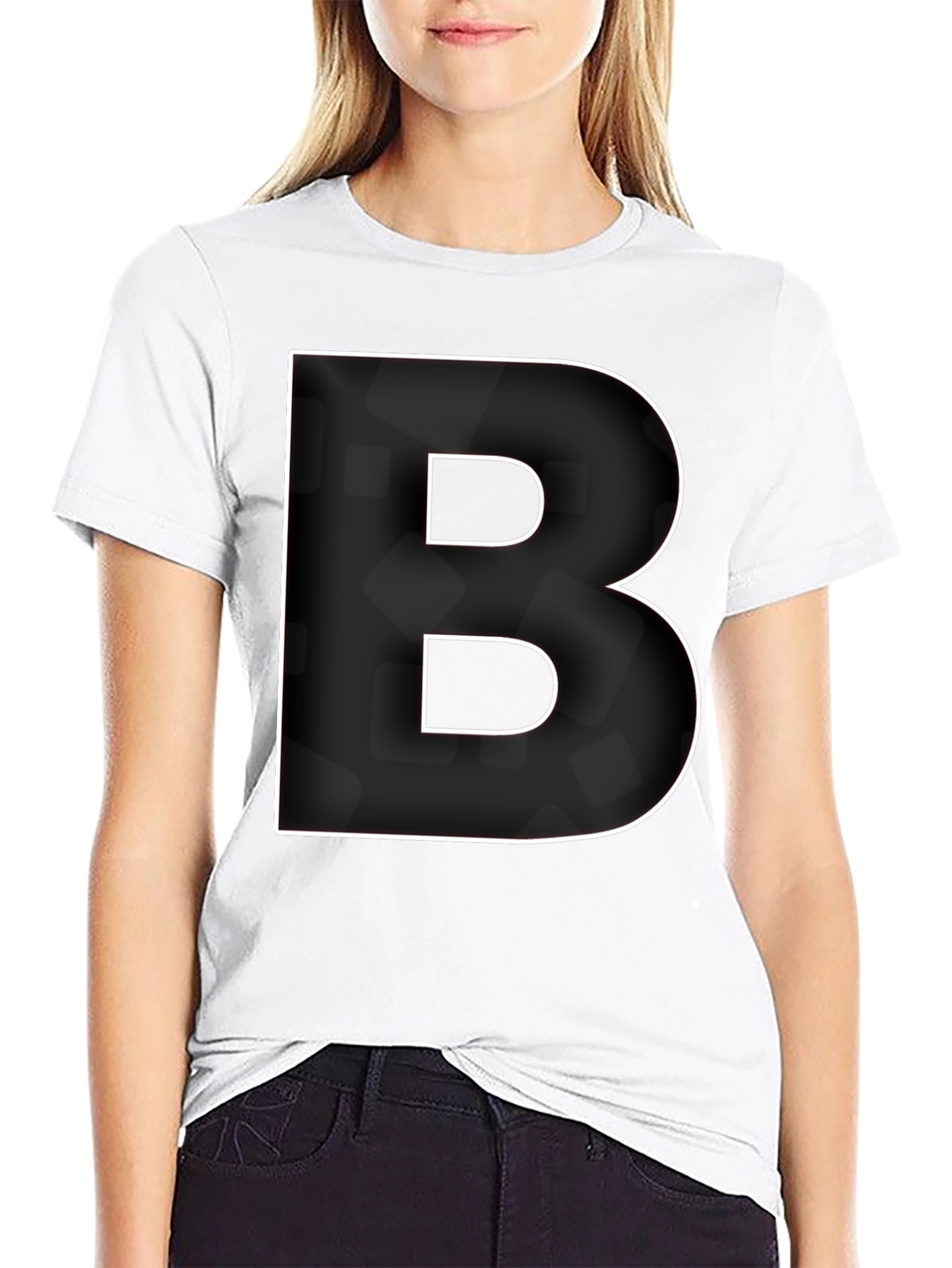 Bold Letter B Graphic Tee - Modern Black T-Shirt