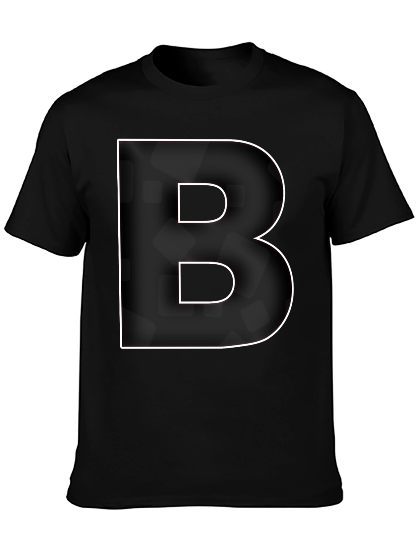 Bold Letter B Graphic Tee - Modern Black T-Shirt