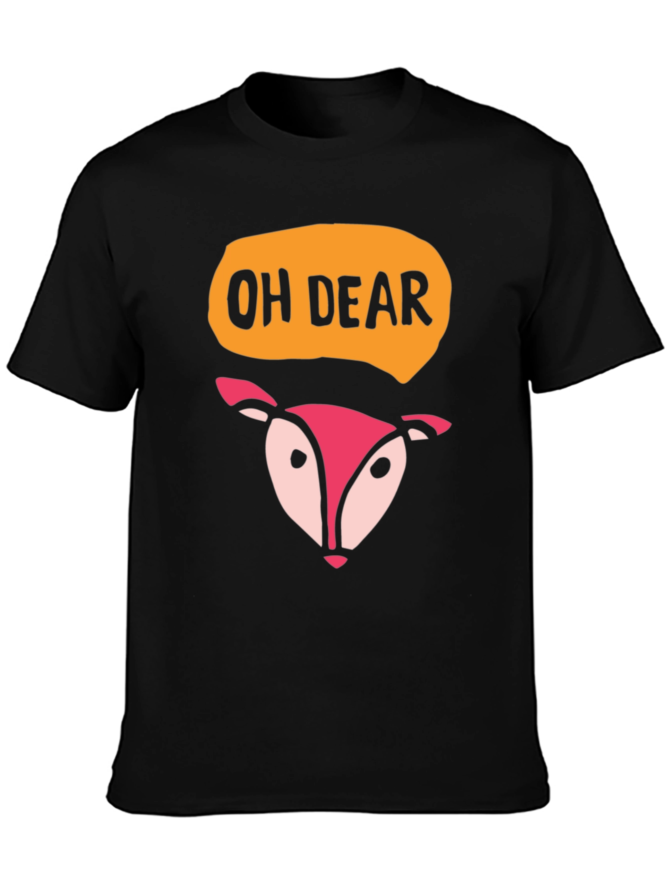 Oh Dear Deer Graphic T-Shirt - Black