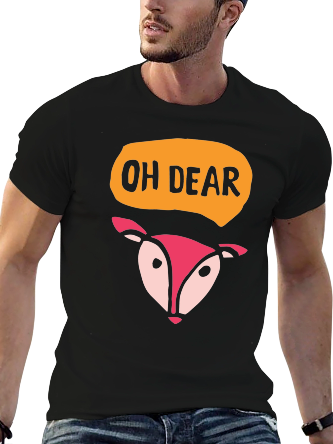 Oh Dear Deer Graphic T-Shirt - Black