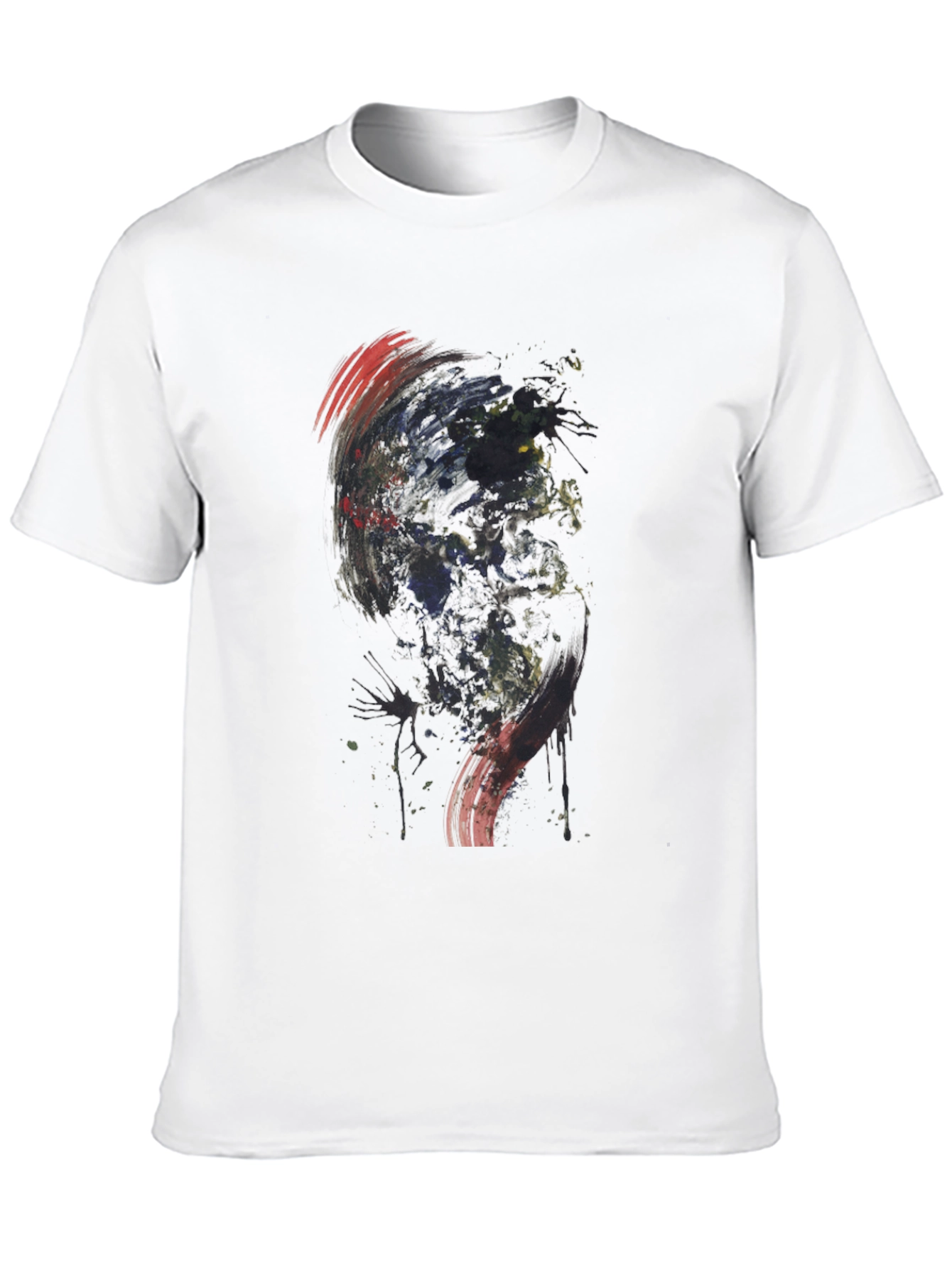 Abstract Graphic Print Black Tee
