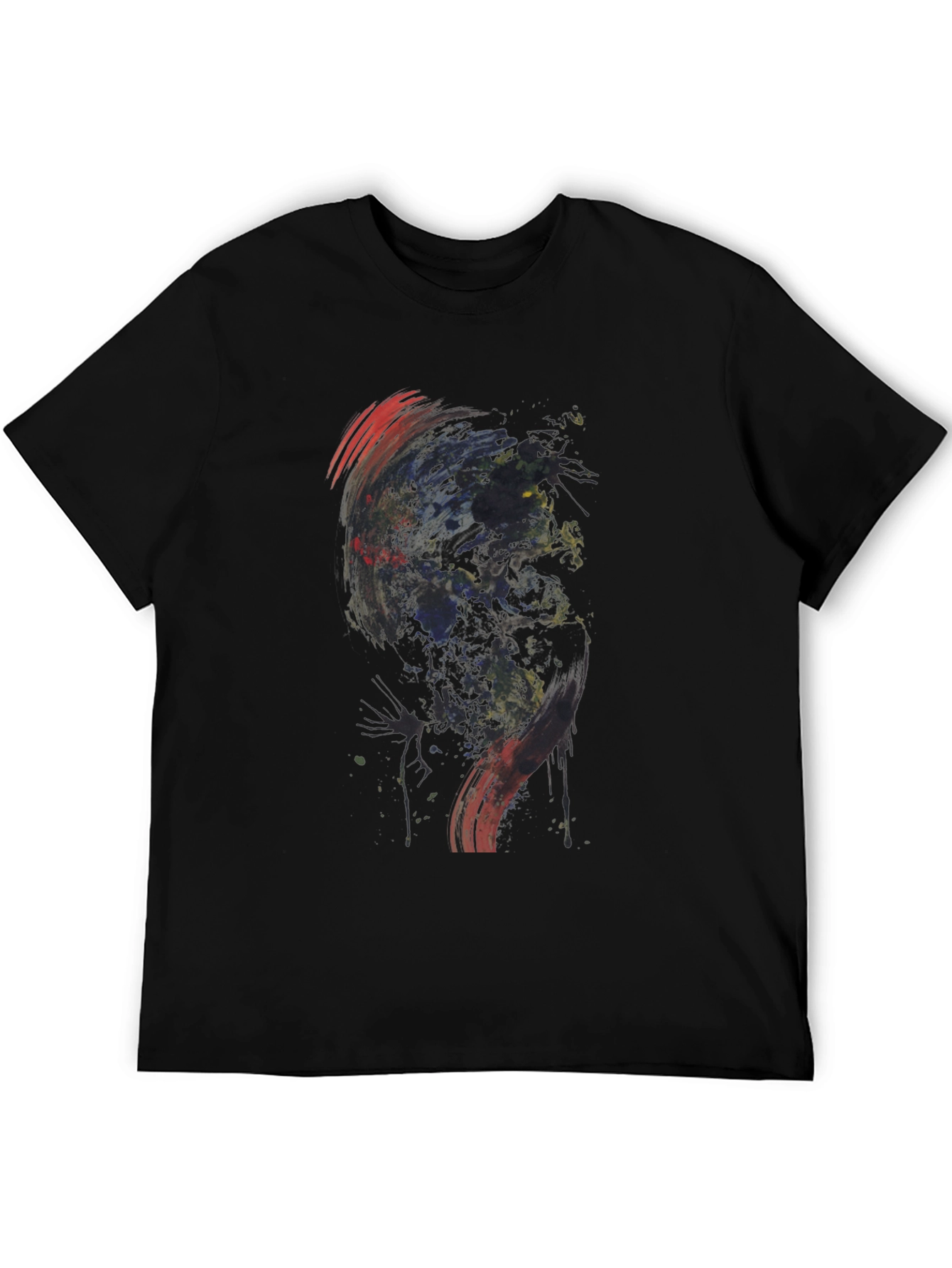 Abstract Graphic Print Black Tee