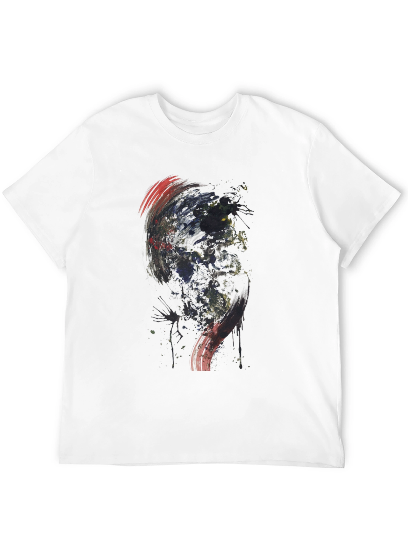 Abstract Graphic Print Black Tee