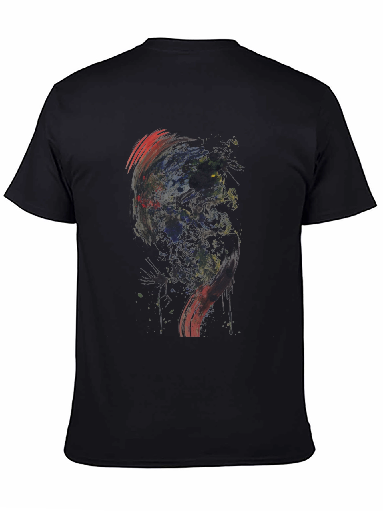 Abstract Graphic Print Black Tee