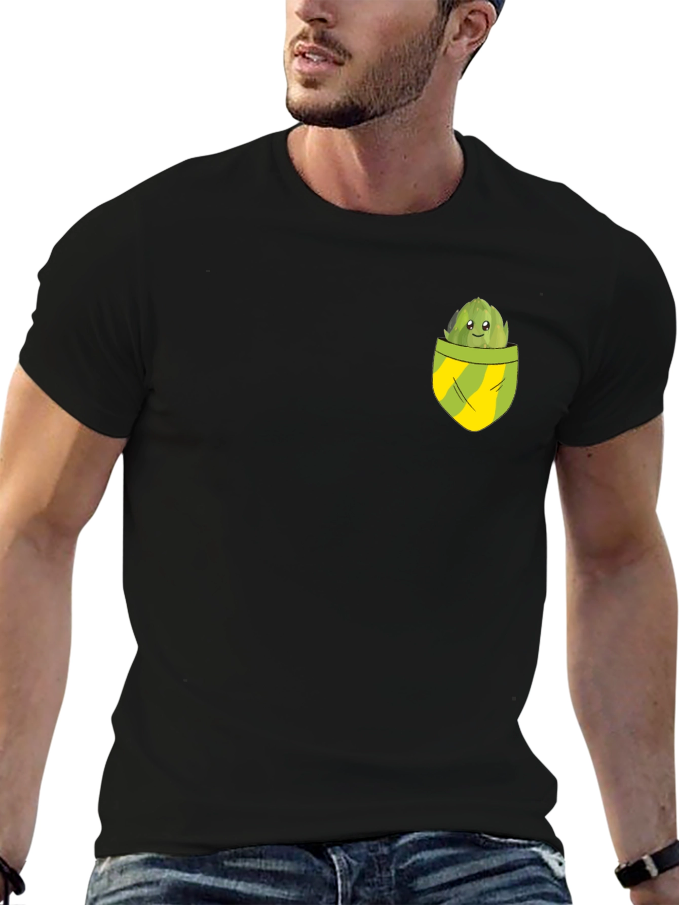 Artichoke Pocket Graphic Tee - Novelty T-Shirt