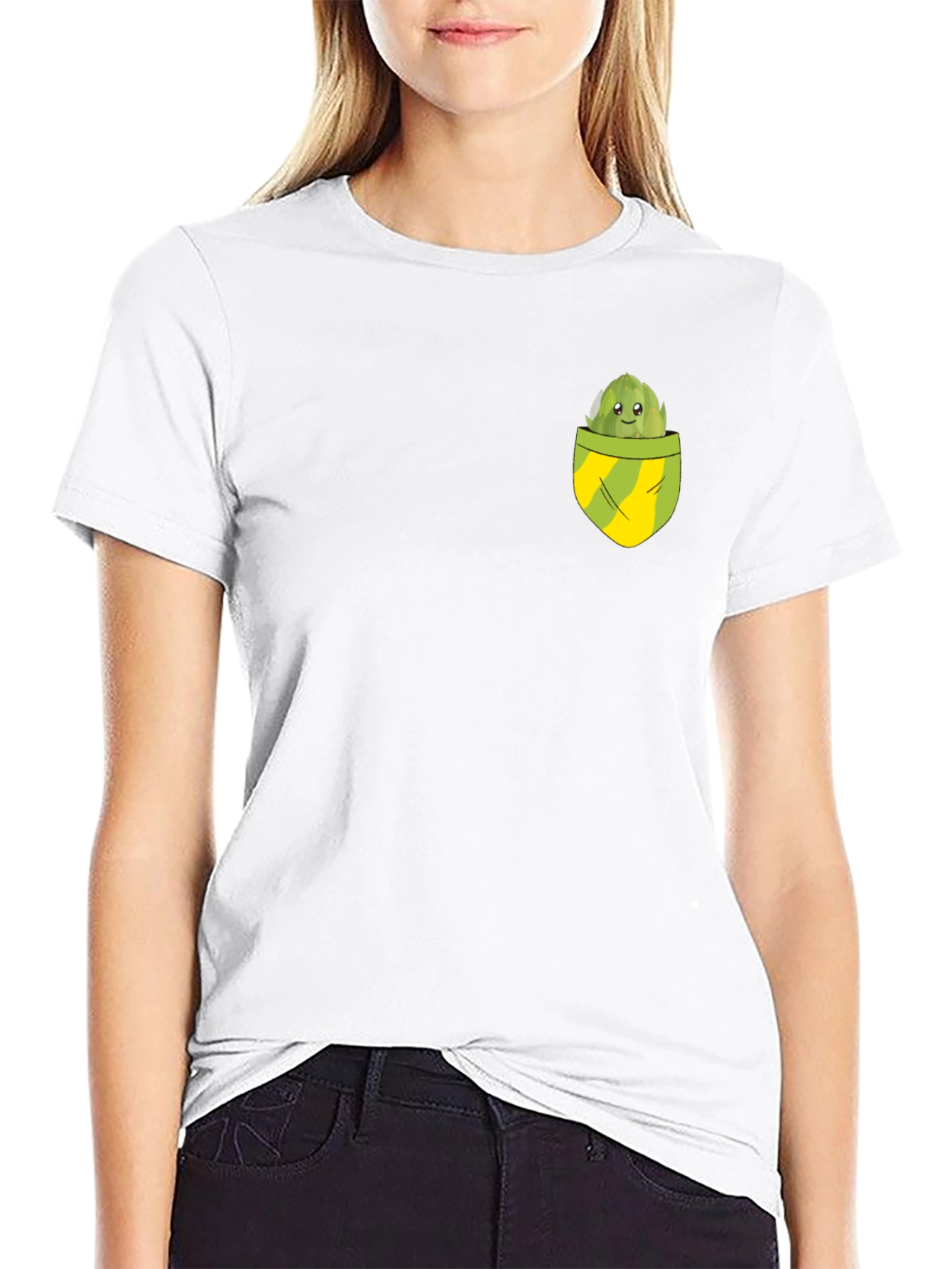 Artichoke Pocket Graphic Tee - Novelty T-Shirt