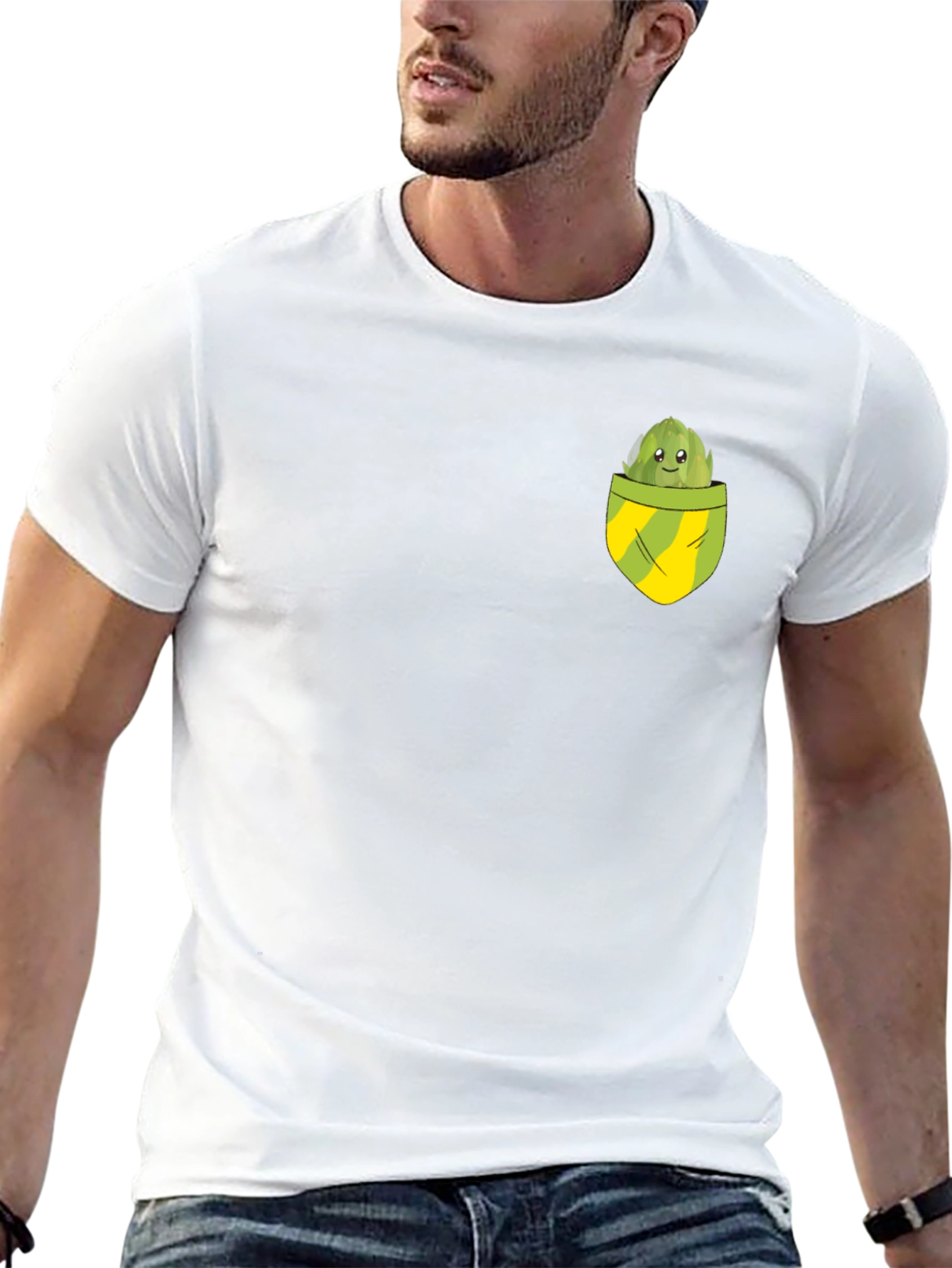 Artichoke Pocket Graphic Tee - Novelty T-Shirt