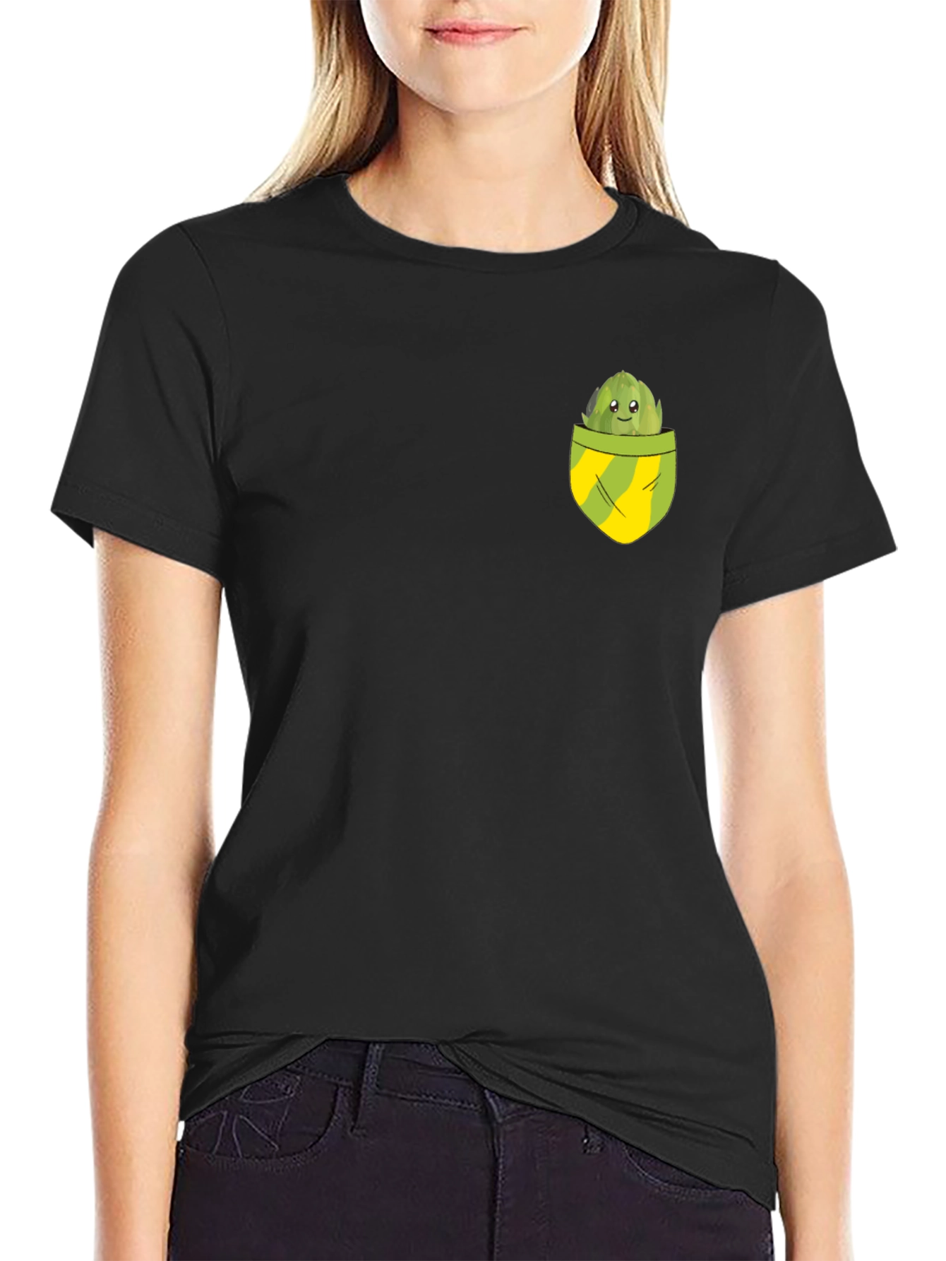 Artichoke Pocket Graphic Tee - Novelty T-Shirt
