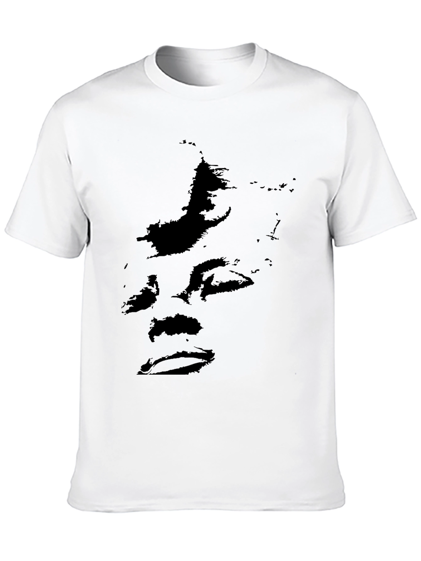 Abstract Face Black Graphic Tee