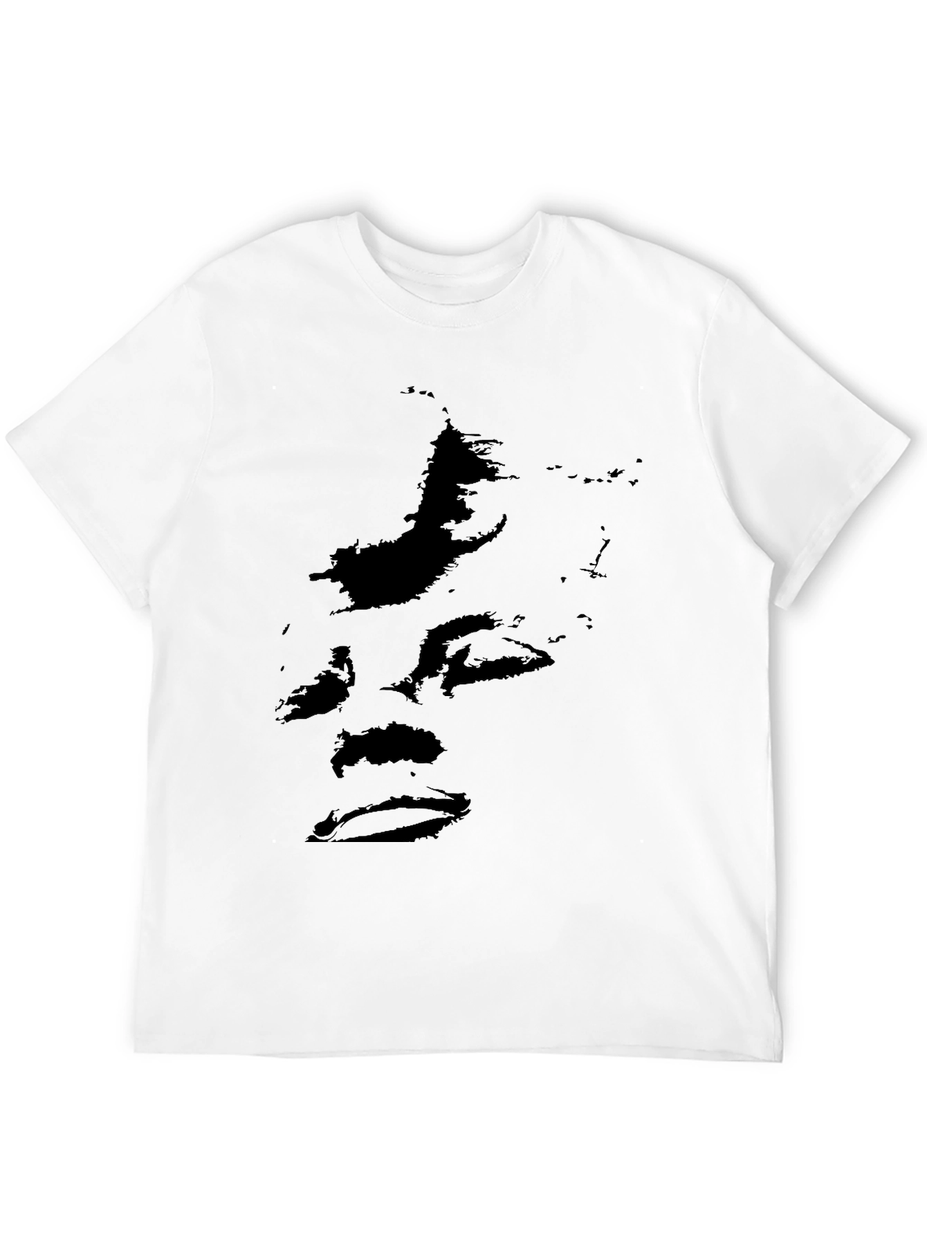 Abstract Face Black Graphic Tee
