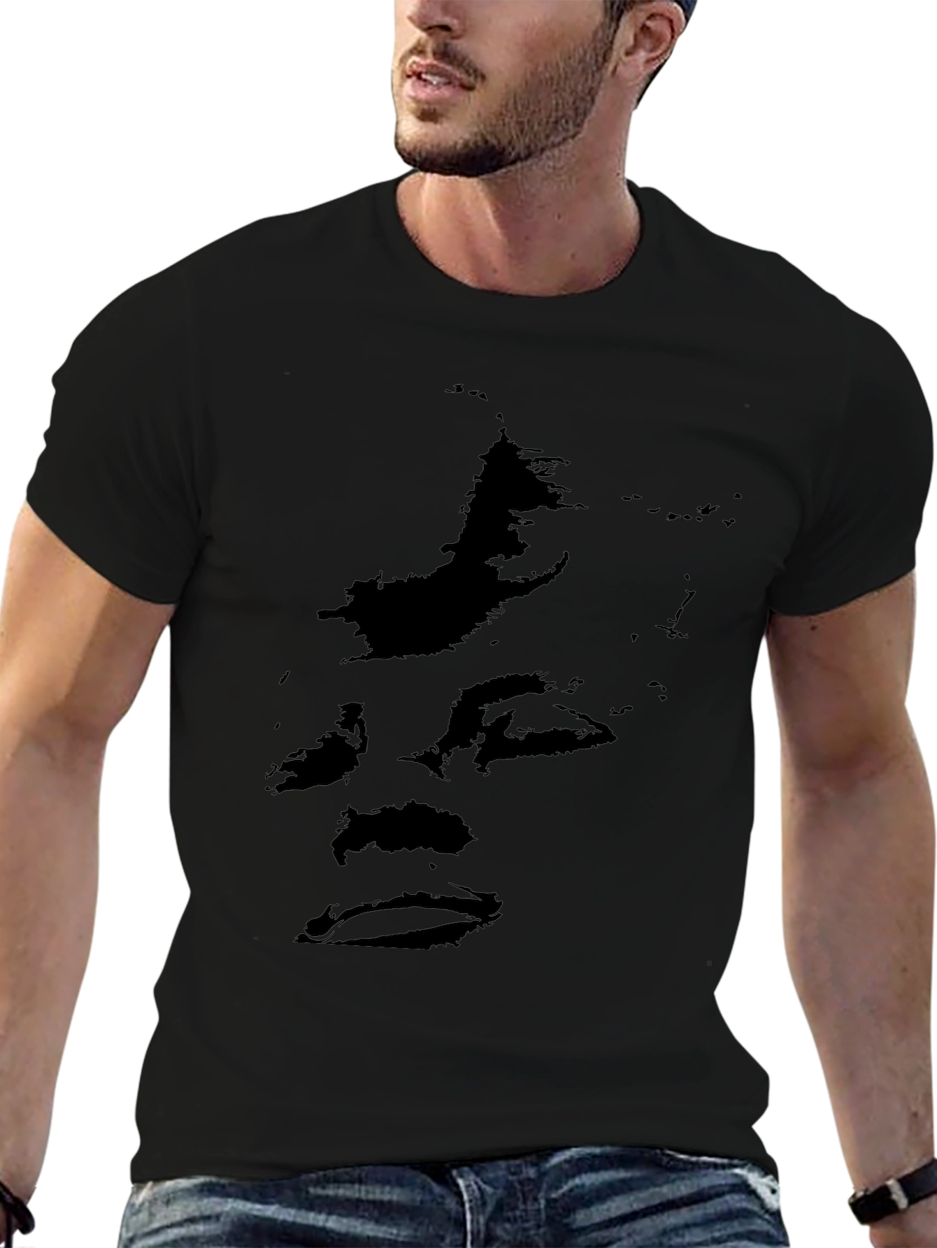 Abstract Face Black Graphic Tee