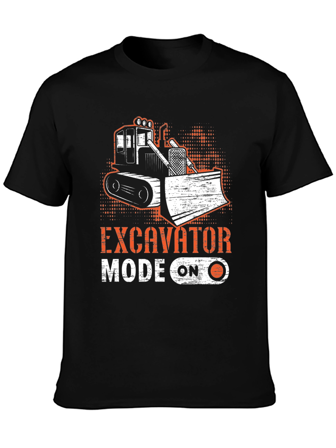 Excavator Mode On Black T-Shirt