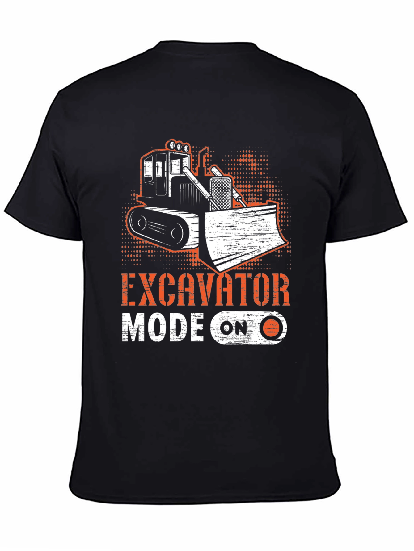 Excavator Mode On Black T-Shirt