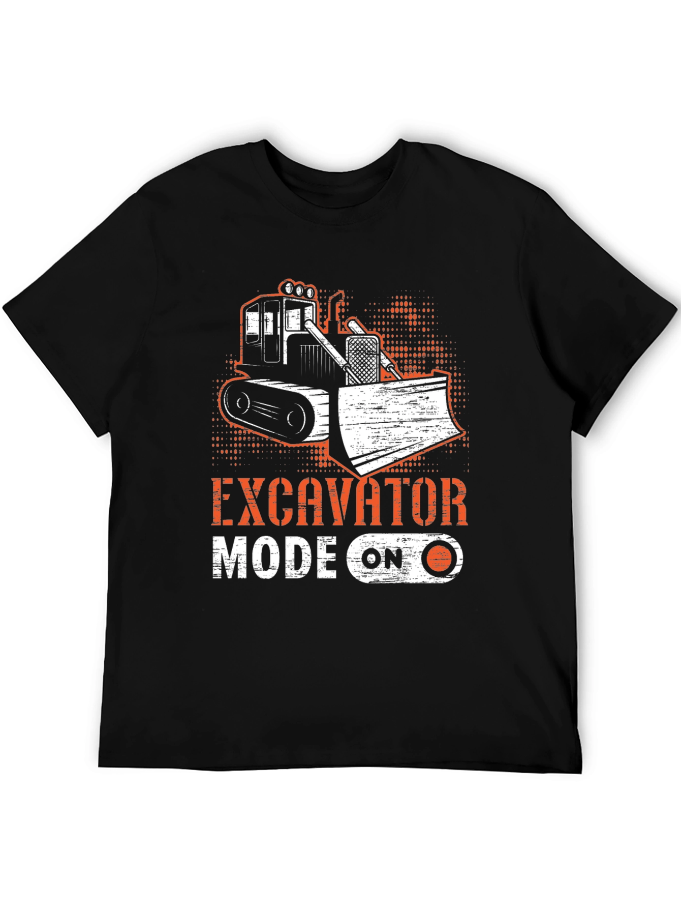 Excavator Mode On Black T-Shirt