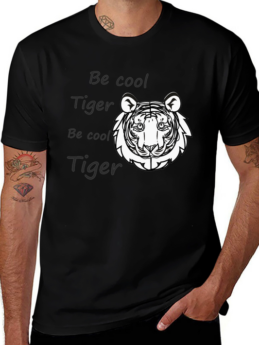 Cool Tiger Graphic Tee - Black Cotton Comfort