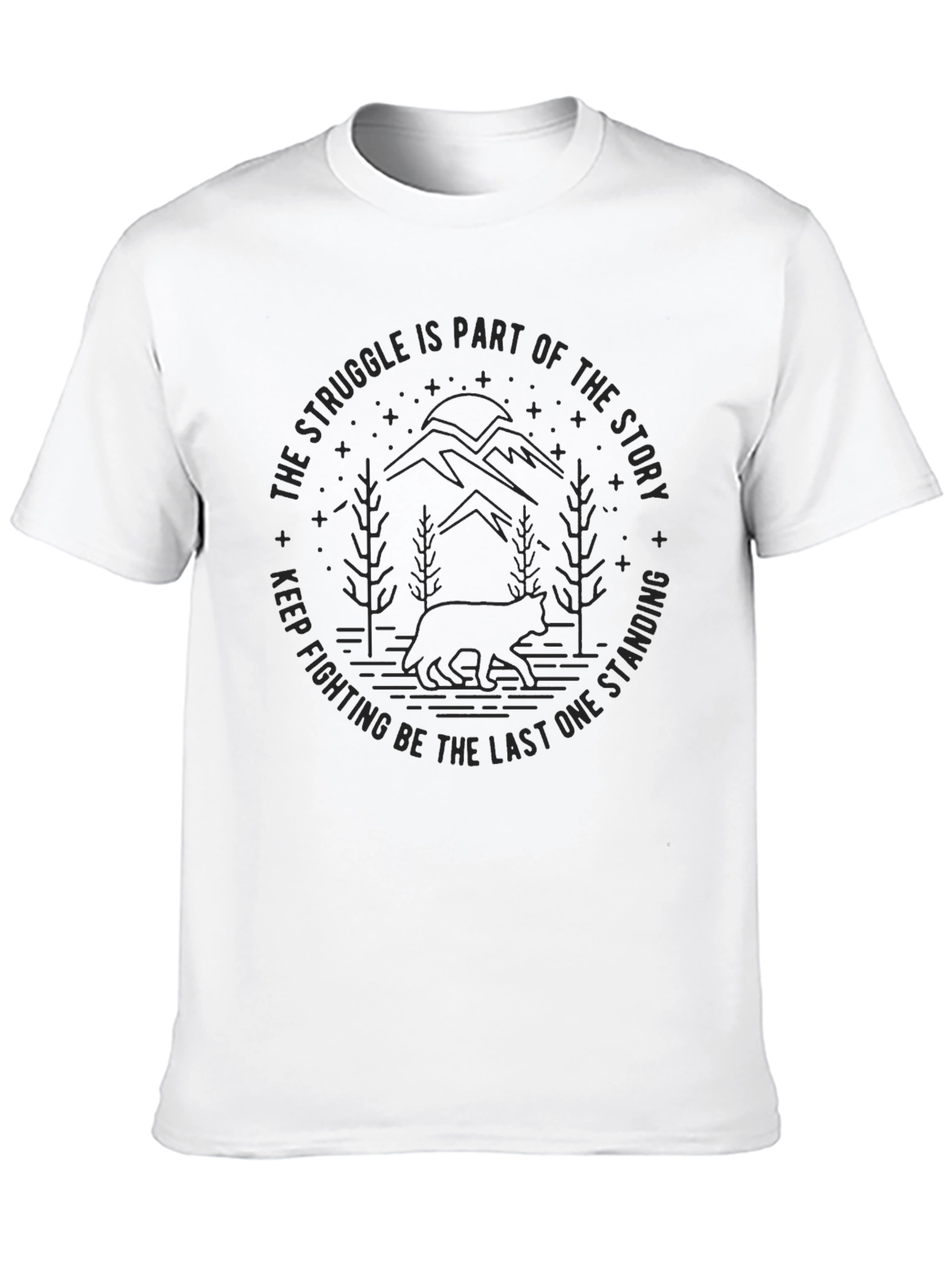 Struggle Story Bear Graphic Crew Neck Tee