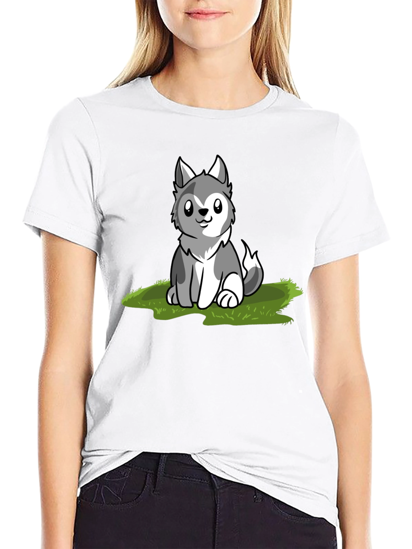 Cute Husky Puppy Graphic T-Shirt