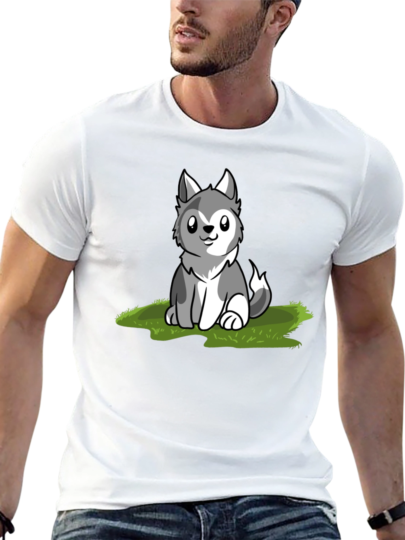 Cute Husky Puppy Graphic T-Shirt