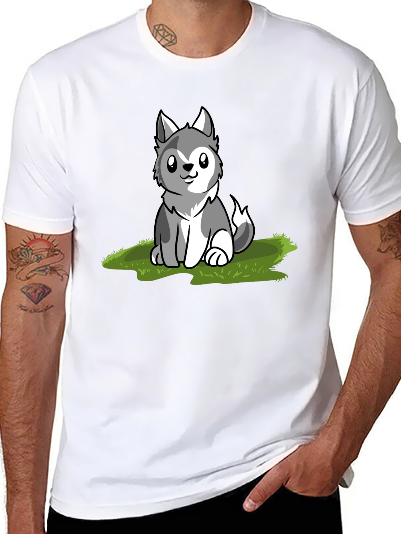 Cute Husky Puppy Graphic T-Shirt