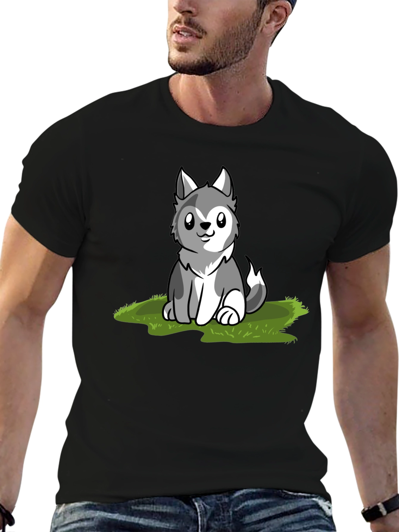Cute Husky Puppy Graphic T-Shirt