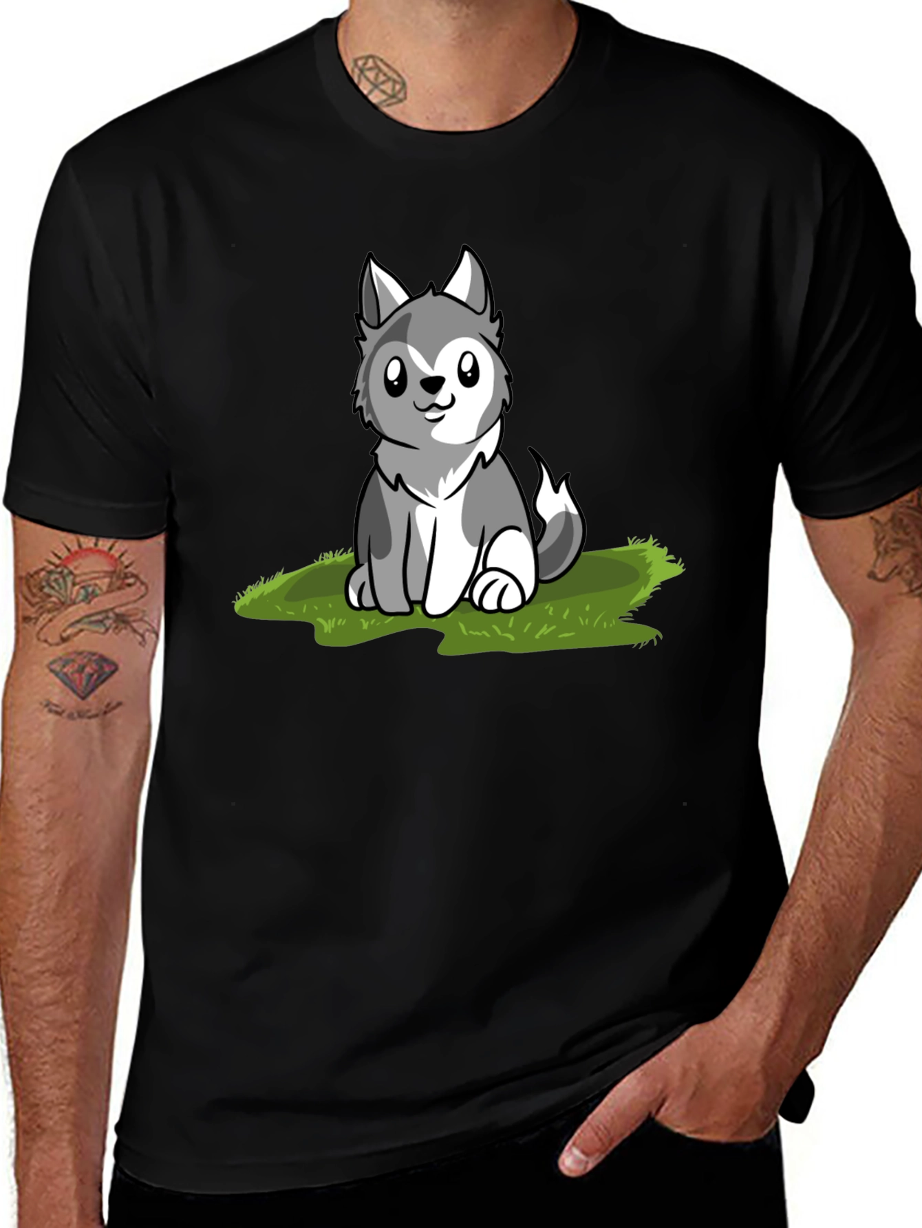 Cute Husky Puppy Graphic T-Shirt