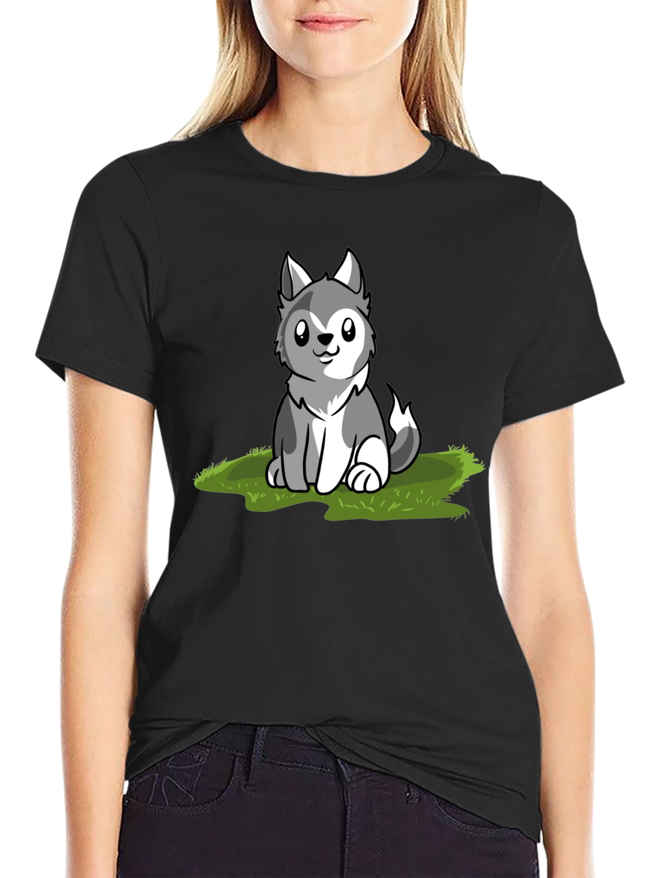 Cute Husky Puppy Graphic T-Shirt