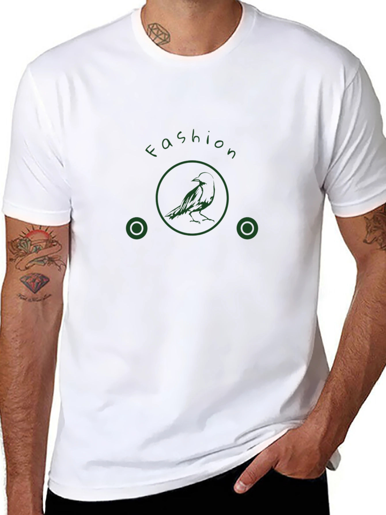 Stylish Black Fashion Bird Tee