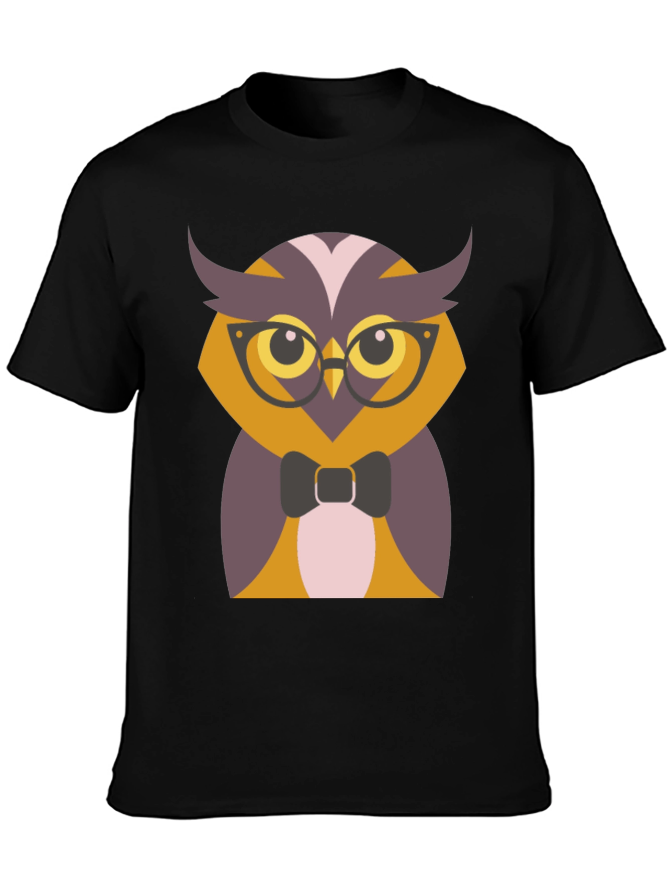 Hipster Owl Graphic Tee - Mens Black T-Shirt