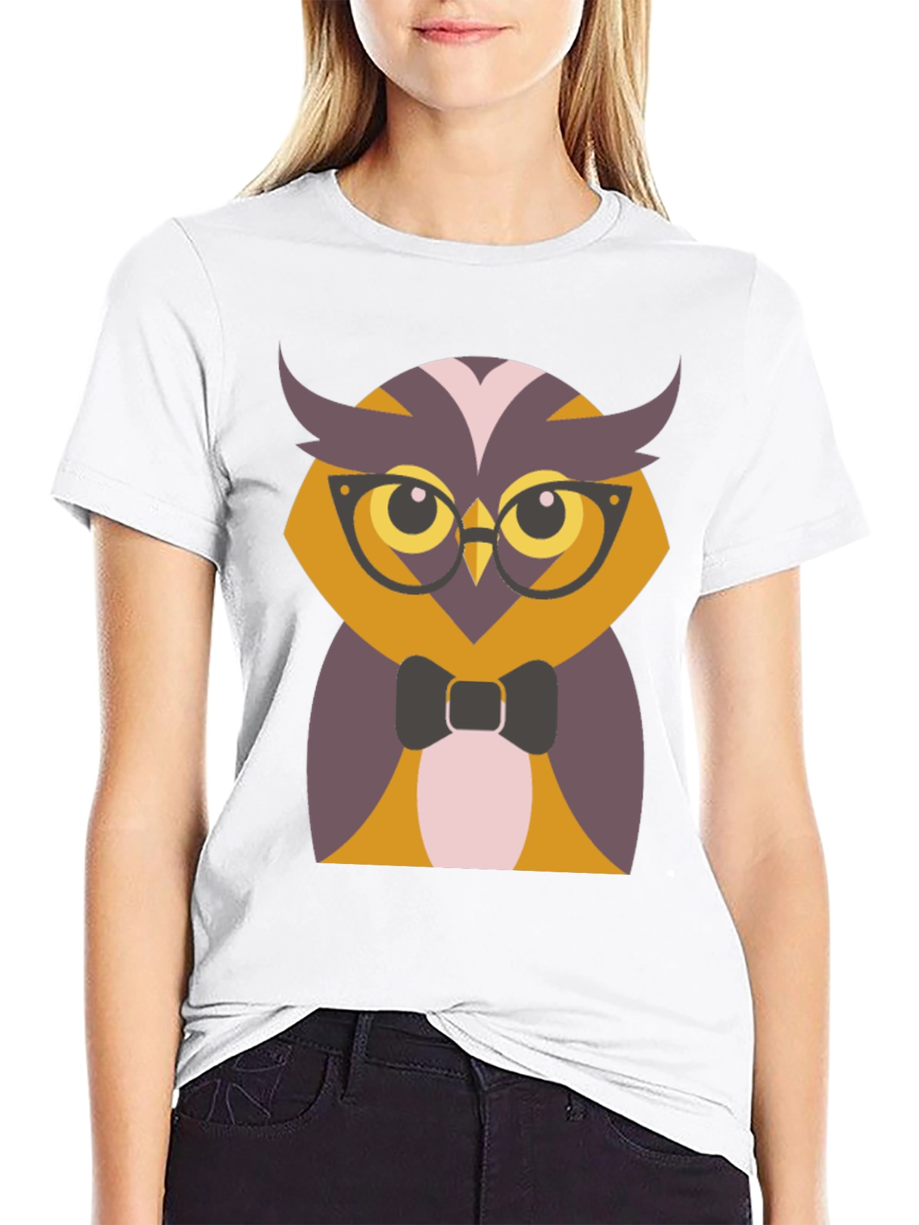Hipster Owl Graphic Tee - Mens Black T-Shirt
