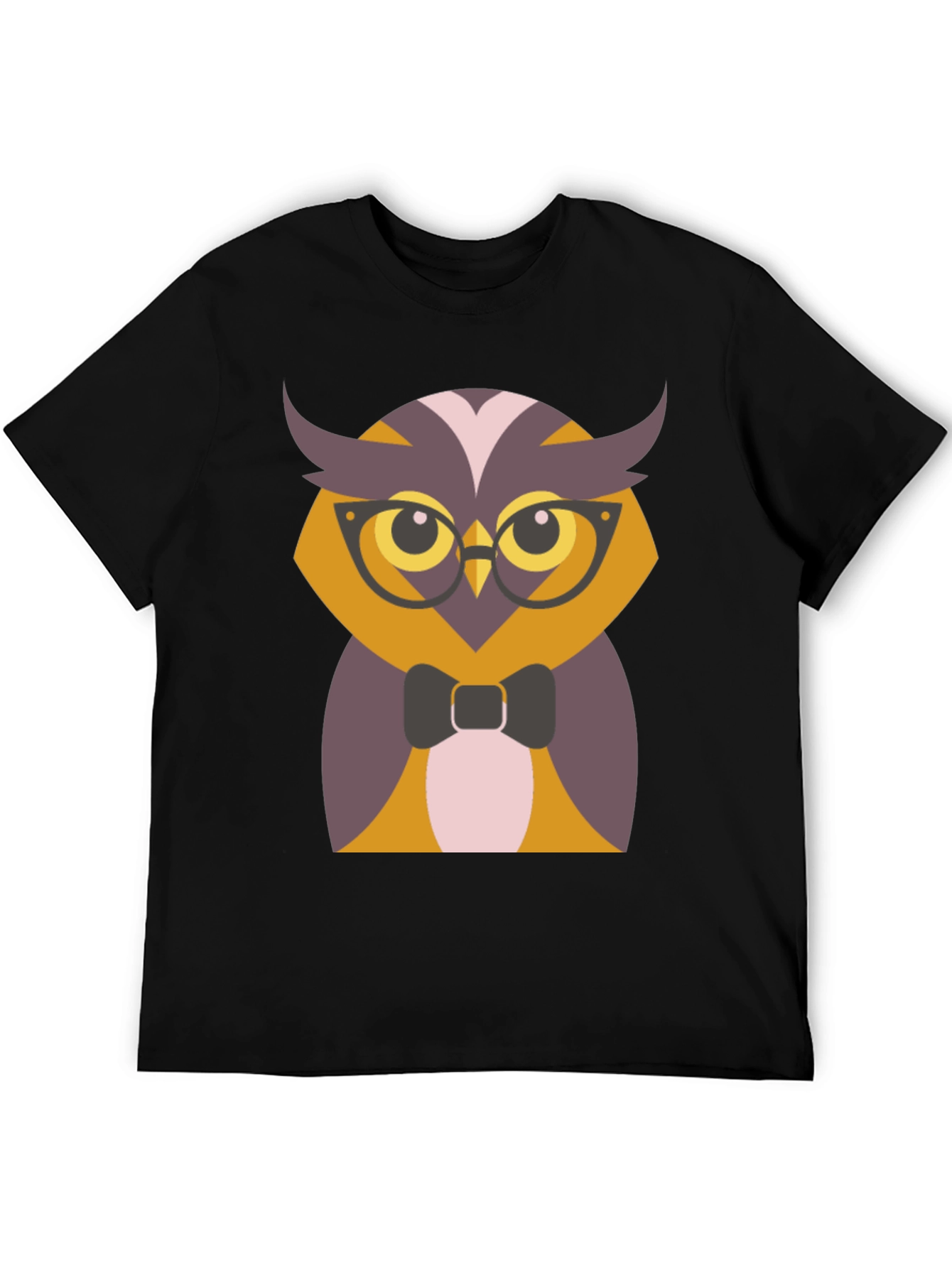 Hipster Owl Graphic Tee - Mens Black T-Shirt