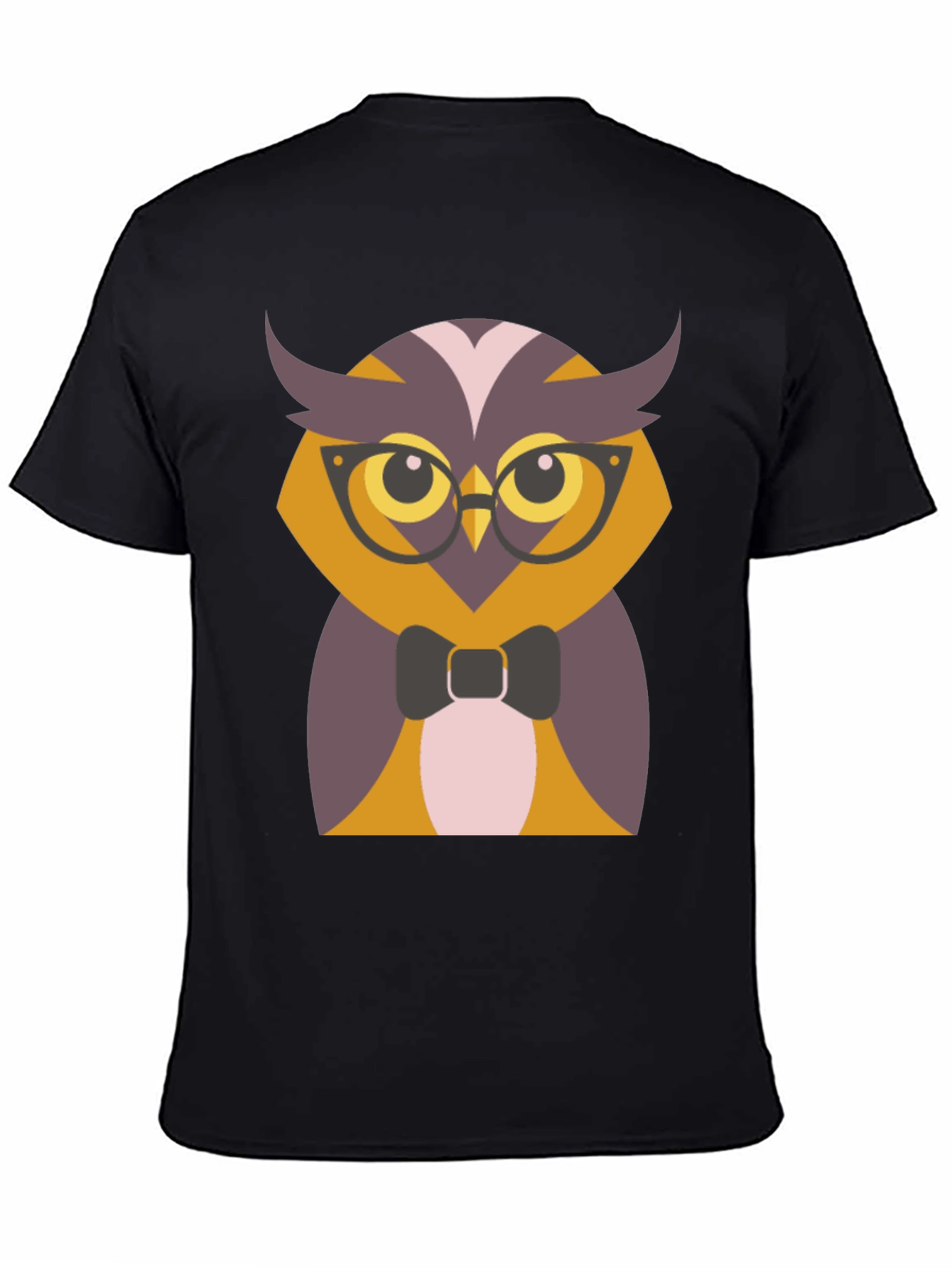 Hipster Owl Graphic Tee - Mens Black T-Shirt