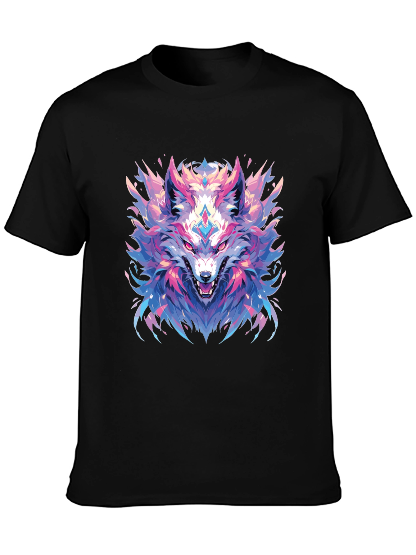 Wolf Graphic Black T-Shirt - Cool Animal Tee