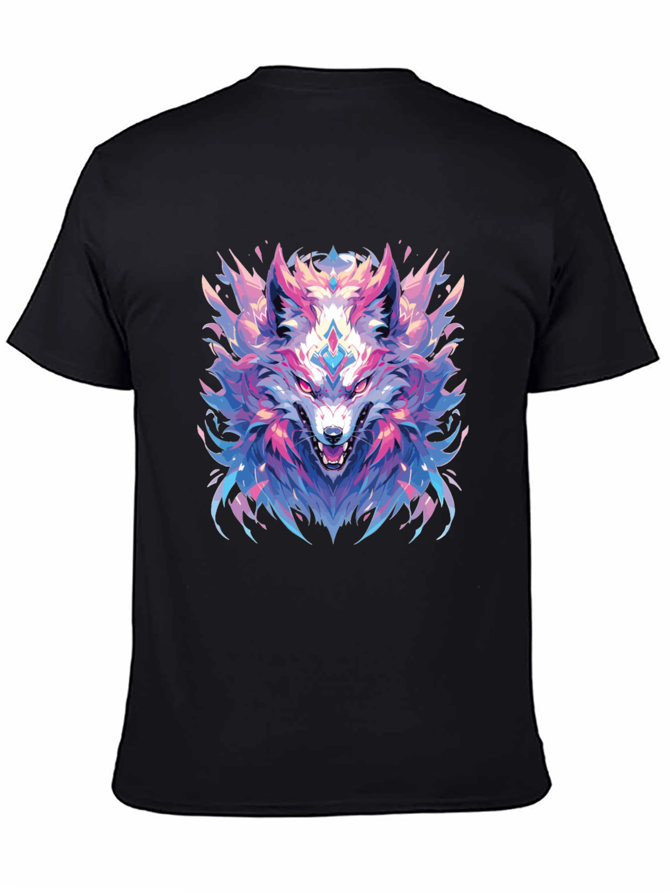 Wolf Graphic Black T-Shirt - Cool Animal Tee