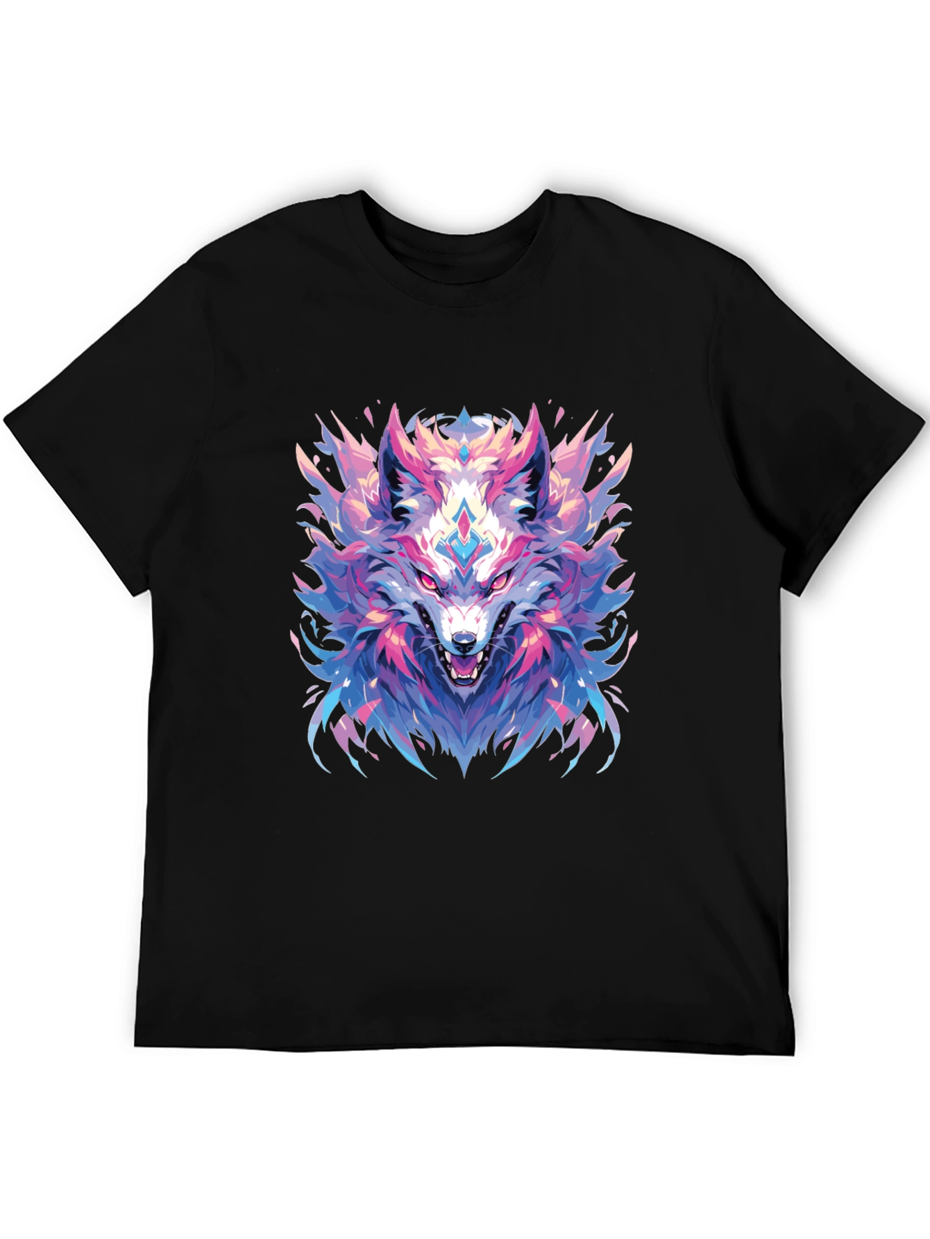 Wolf Graphic Black T-Shirt - Cool Animal Tee