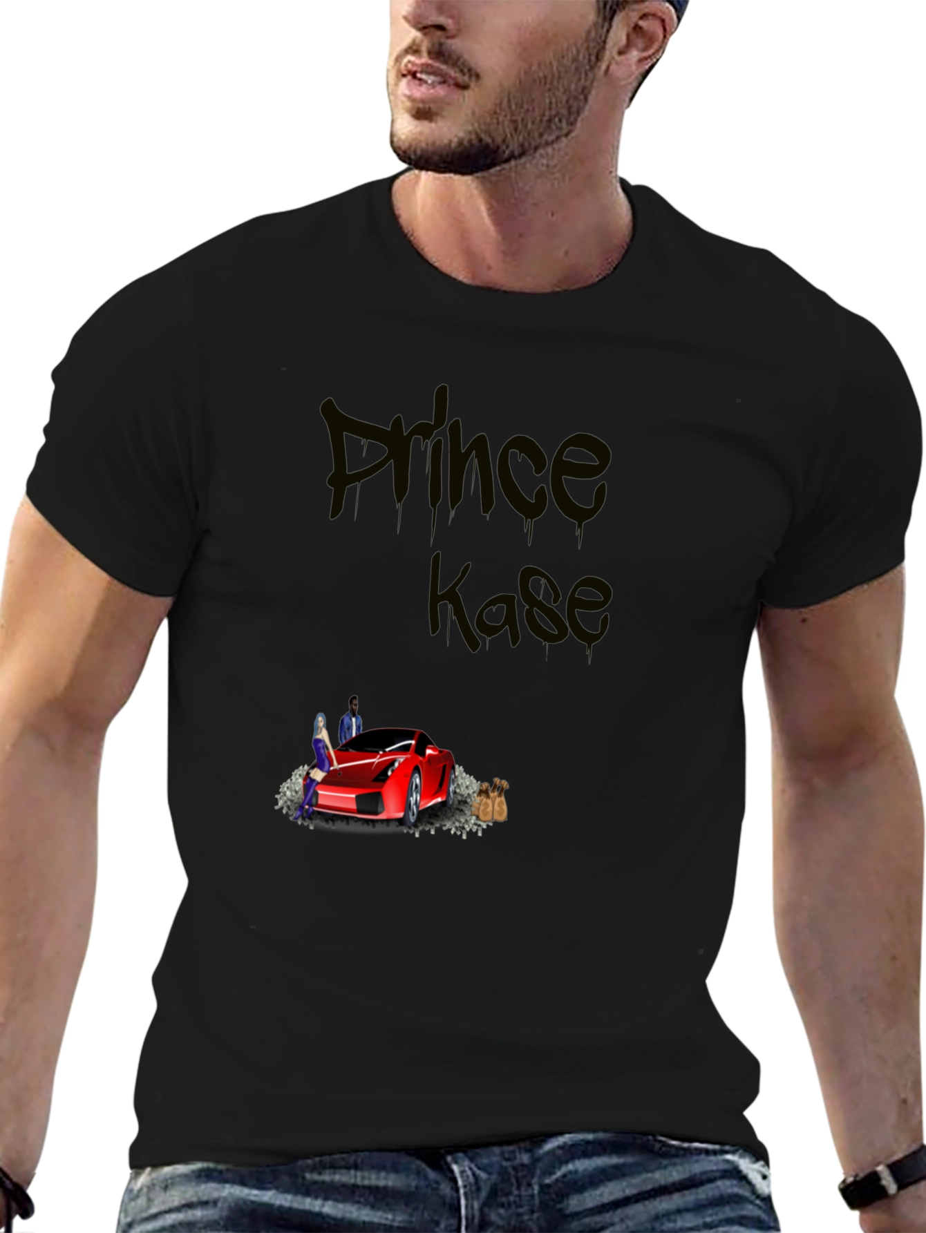 Prince Kase Graphic Tee - Black Cotton Blend