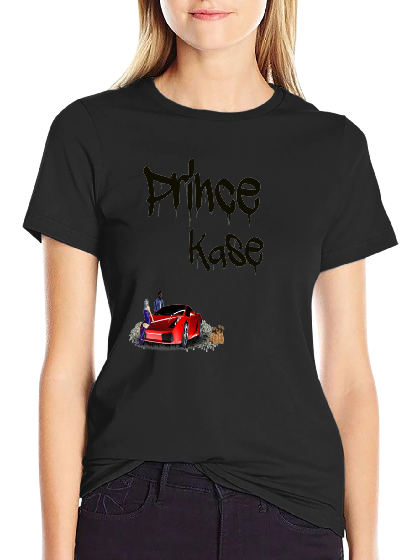 Prince Kase Graphic Tee - Black Cotton Blend